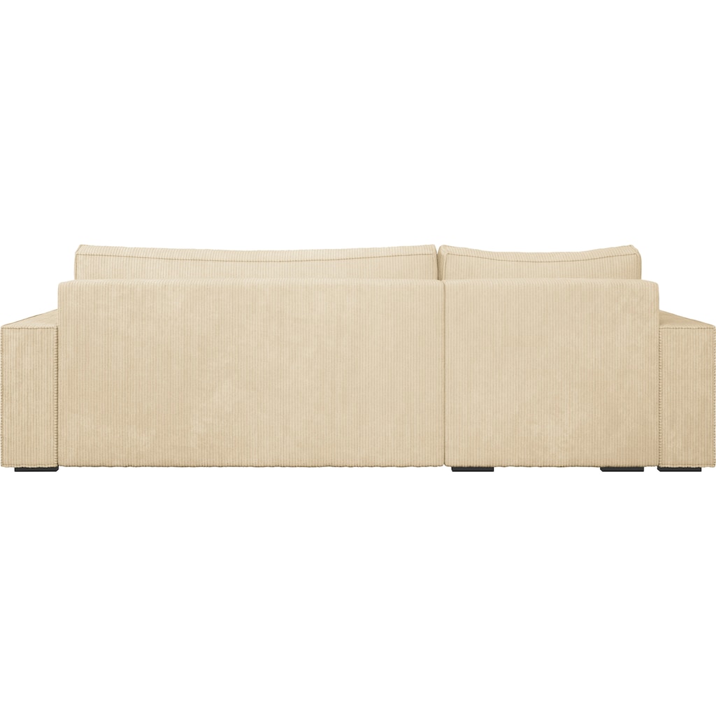 INOSIGN Ecksofa »Wylie«, Cord, Recamiere beidseitig montierbar, mit Bettfunktion und Bettkasten