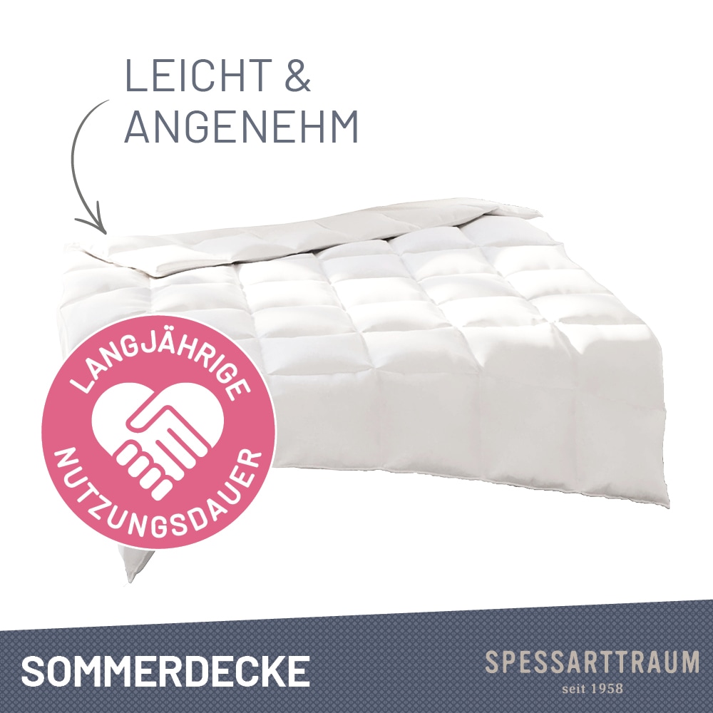 SPESSARTTRAUM Daunenbettdecke »Laax Bettdecke 135x200, 155x220 cm und viele weitere Größen«, leicht, Füllung 100% Daunen, Bezug 100% Baumwolle, (1 St.), Bettdecken Ganzjahresbettdecke, Winter, Sommer