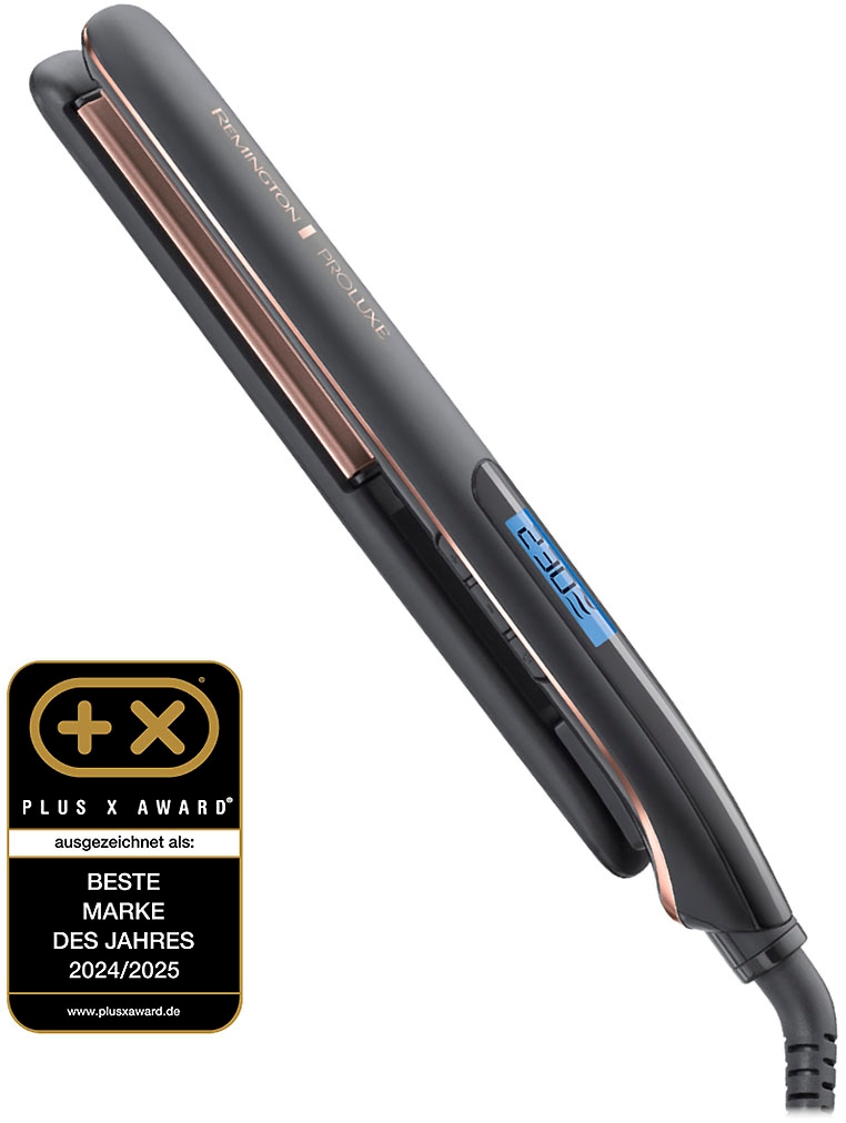 Remington Glätteisen »S9100B E51 PROluxe Midnight«, Ultimate-Glide-Keramik-Beschichtung, OPTIheat-Technologie, LCD display, 110mm lange Keramikstylingplatten