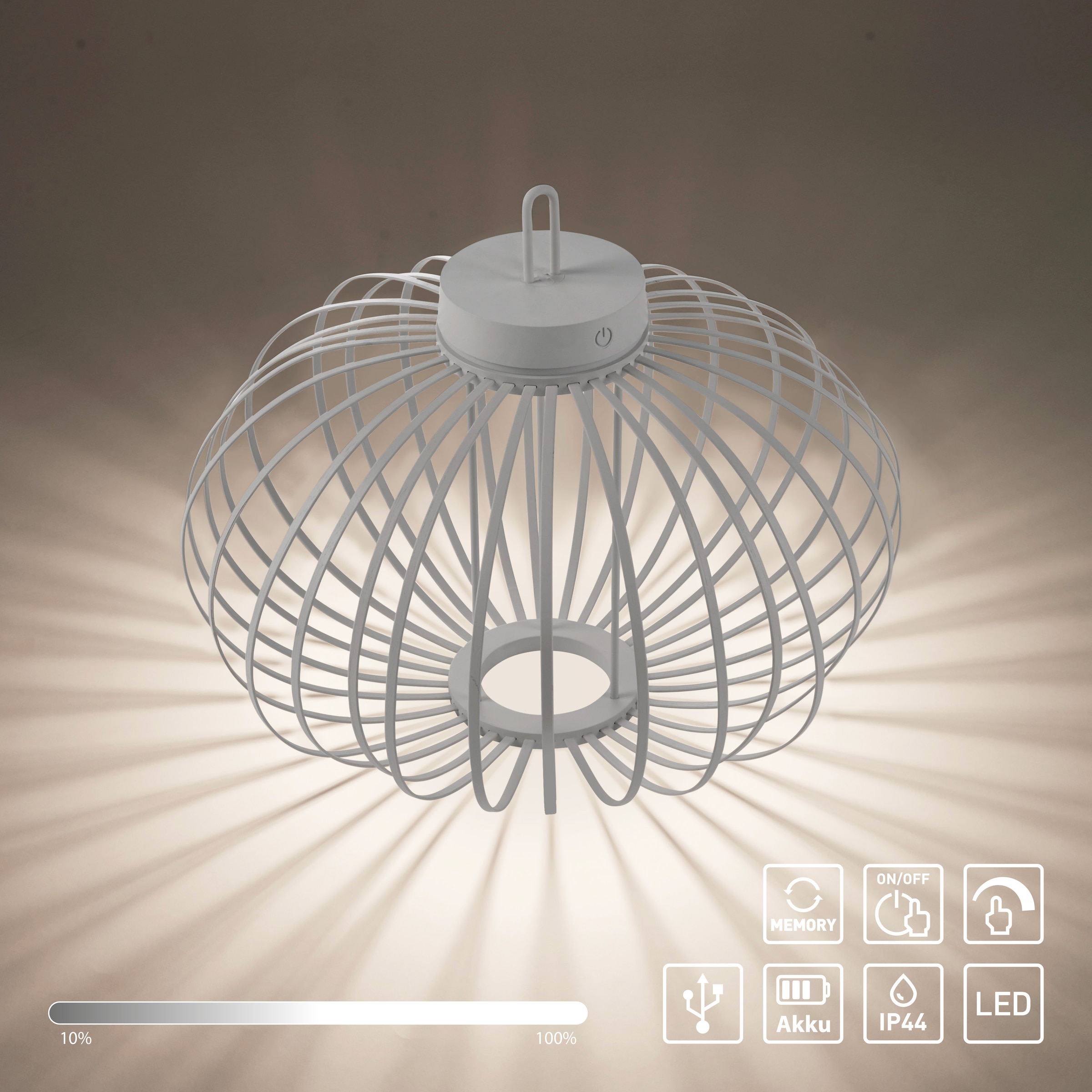 JUST LIGHT Pendelleuchte »AKUBA« LED-Modul 1 Stk. Warmweiß Akkuleuchte