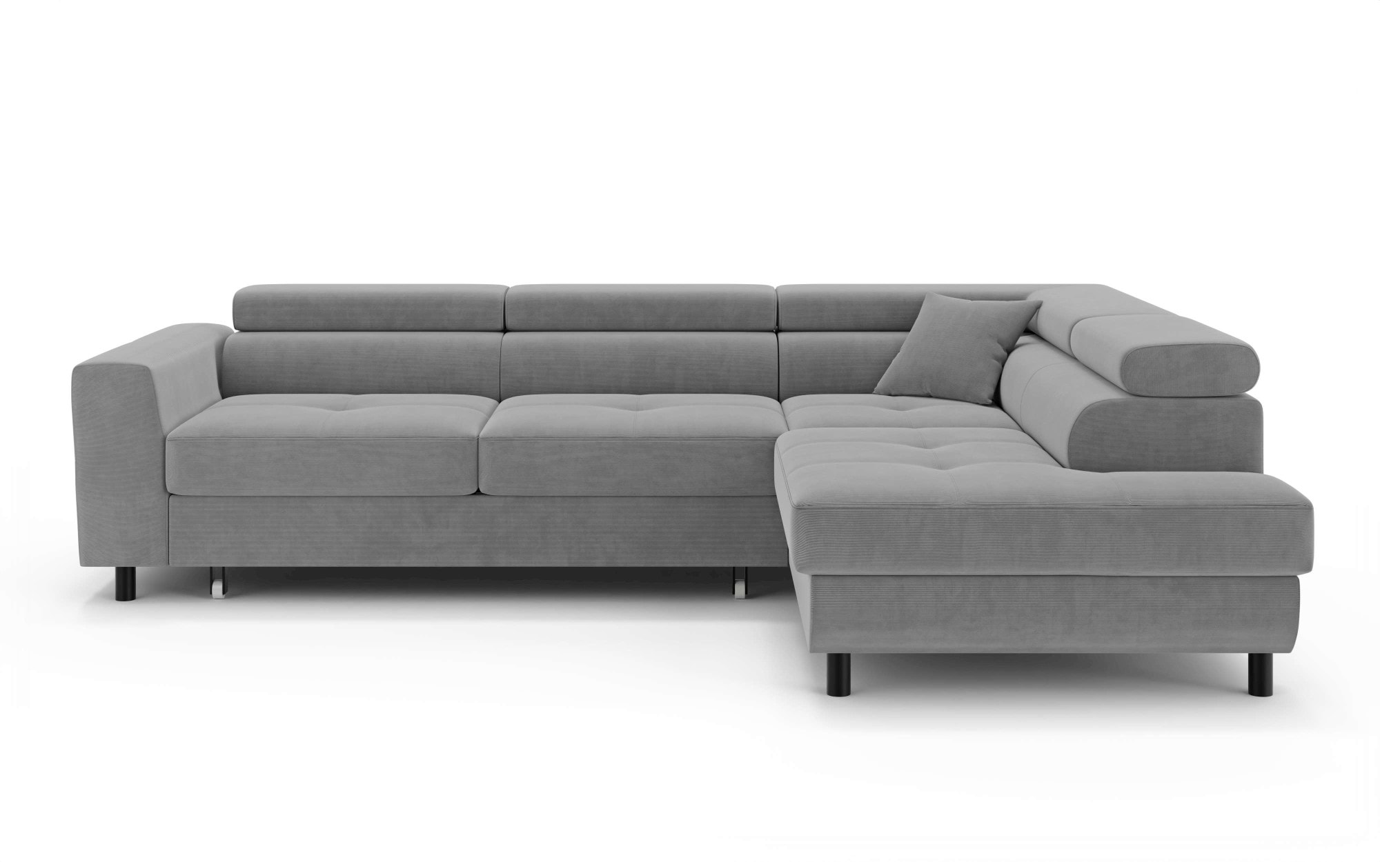 OTTO home Ecksofa »AADEN Schlafsofa mit verstellbaren Kopfstützen, B/T/H: 254/199/90 cm«, mit Bettfunktion und Bettkasten, Ottomane rechts/links bestellbar