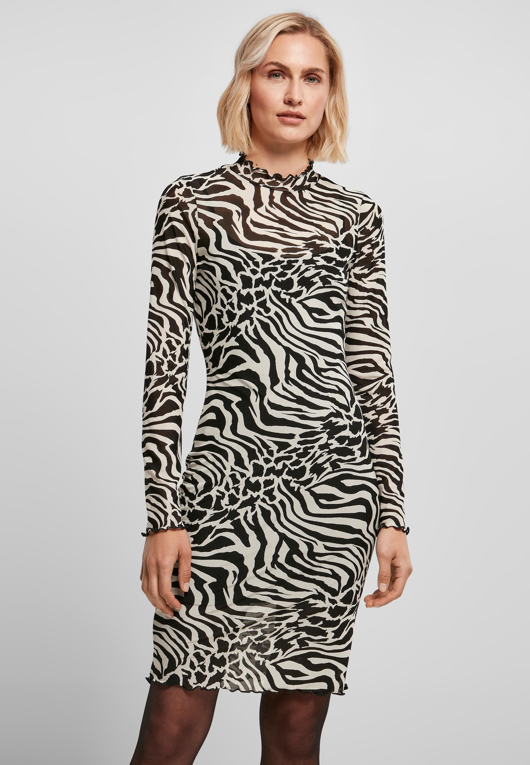 URBAN CLASSICS Shirtkleid »Urban Classics Damen Ladies AOP Double Layer Dress«, (1 tlg.)