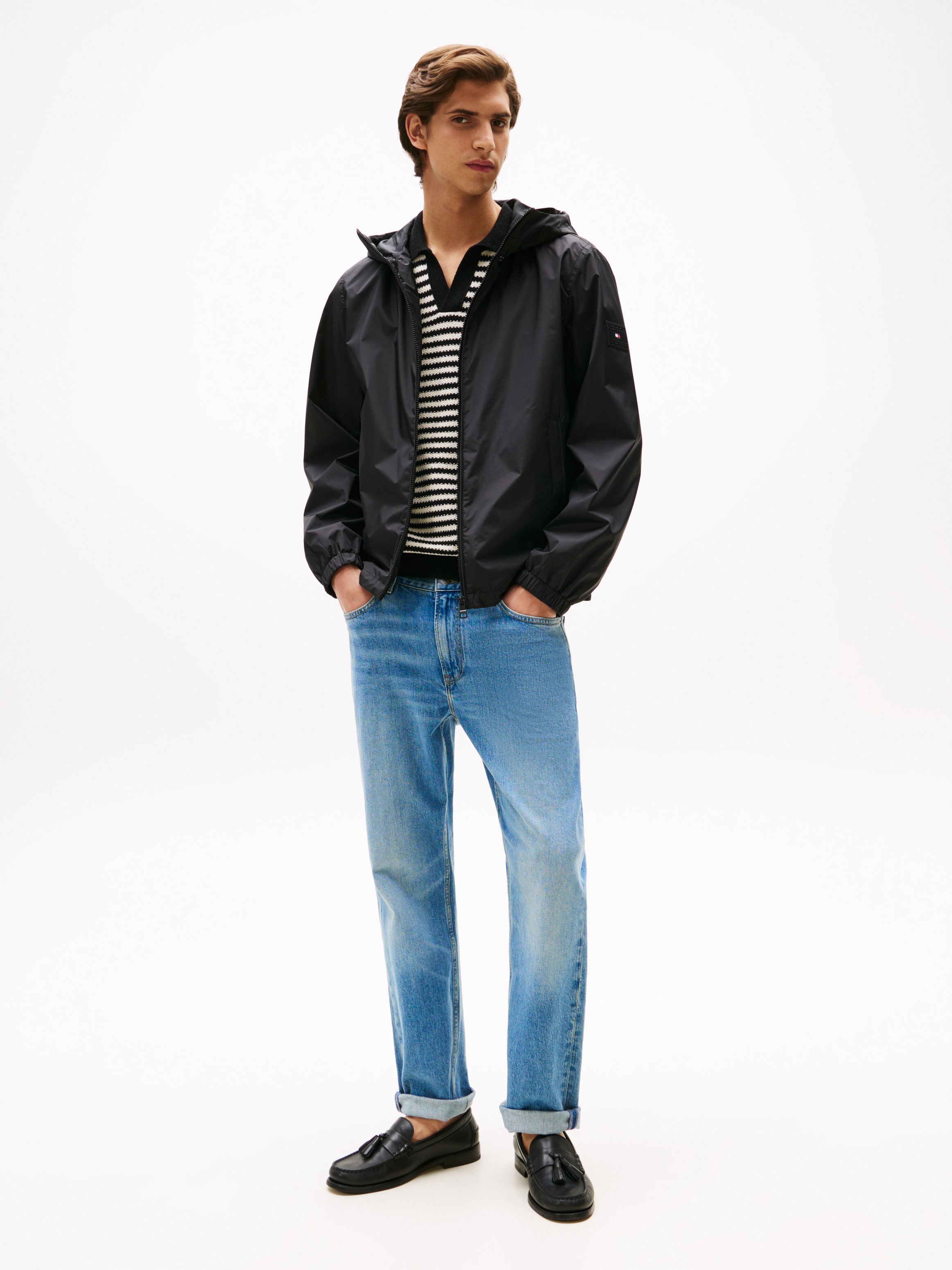 Tommy Hilfiger Blouson "RWB HOODED JACKET", mit Kapuze, elastische Bündchen günstig online kaufen