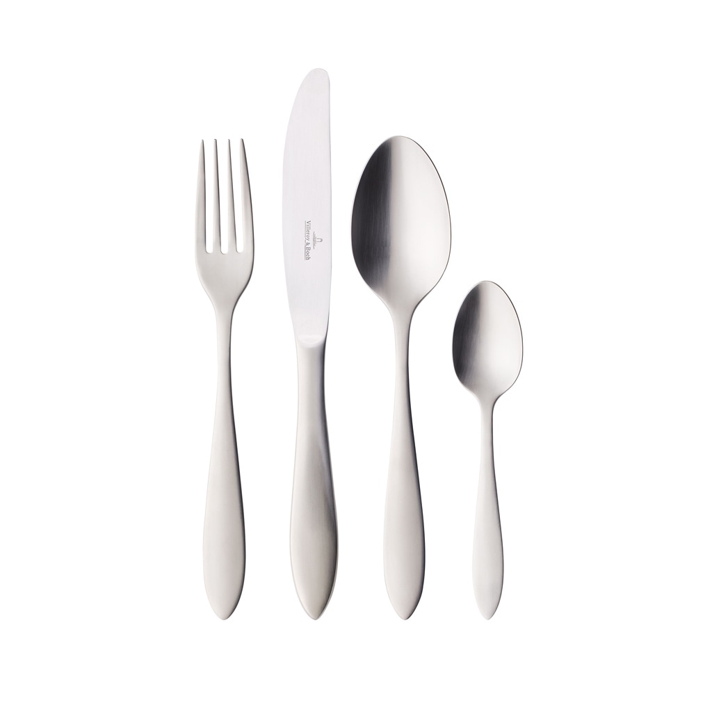 Villeroy & Boch Besteck-Set "Tafelbesteck gebürstet Arthur 144er Set grau" Spülmaschinenfest