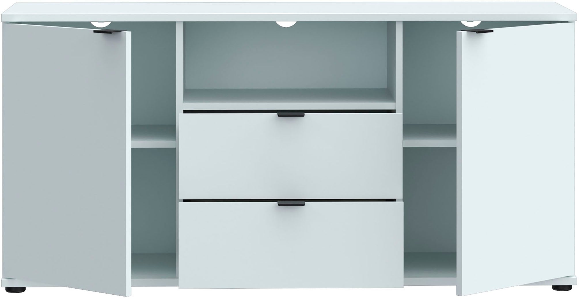 FORTE Lowboard »Ganymede«, (Breite 129,8cm), TV Board, Stauraum, Schublade; Metallgriffe, Kabelführung