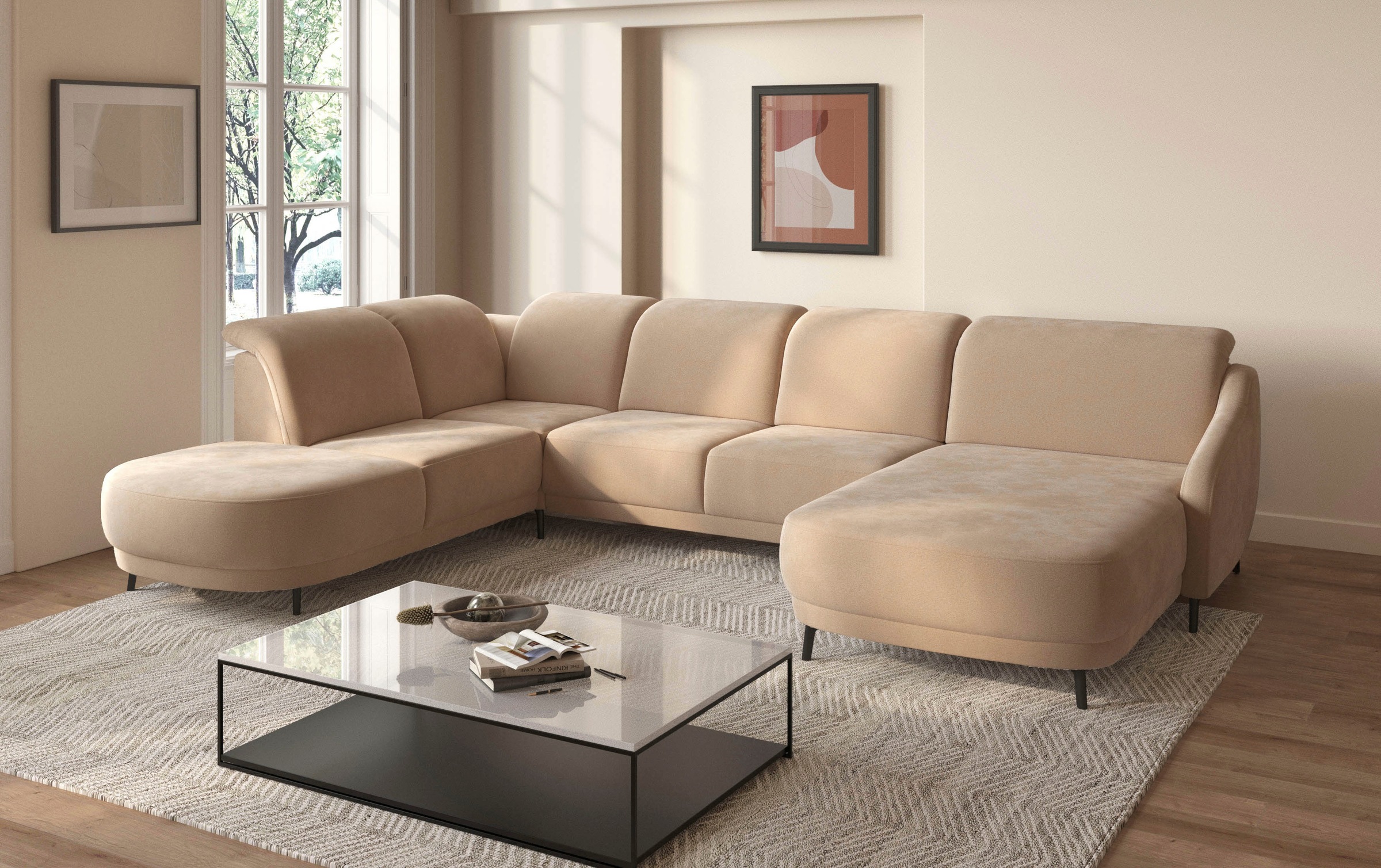 sit&more Wohnlandschaft "Blues U-Form" inkl. Kopfteilverstellung, wahlweise günstig online kaufen