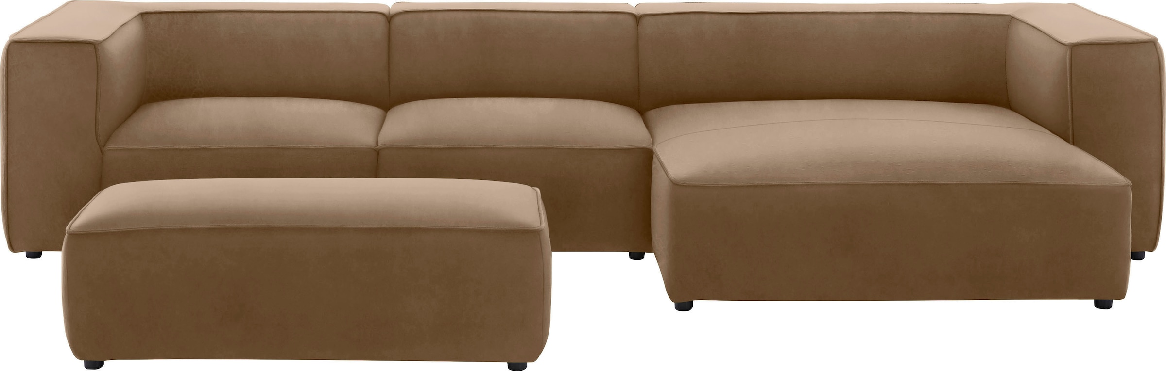 W.SCHILLIG Ecksofa »around-the-block«, mit eleganter Biese, mit Federkern, Breite 341 cm