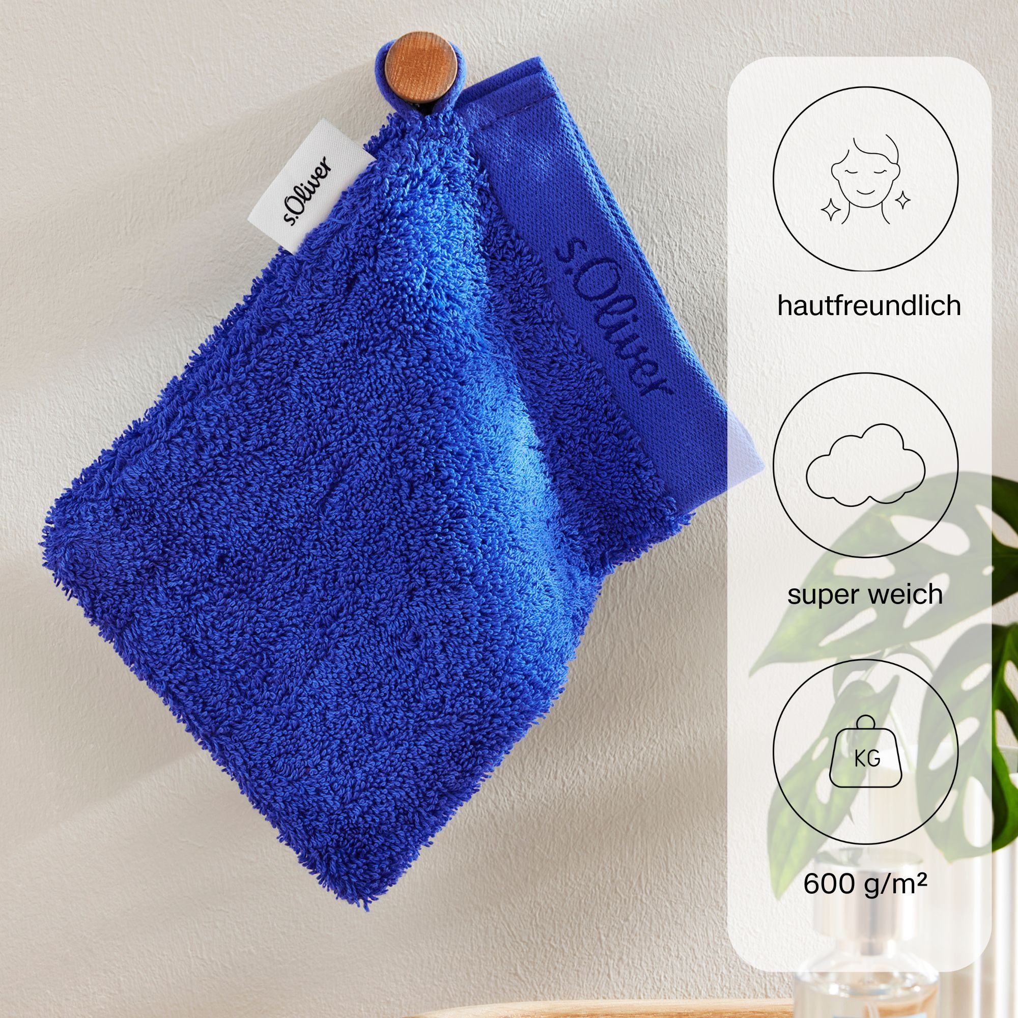 s.Oliver Waschhandschuh »s.Oliver, Premium Qualität, 600 gr/m², auch als Sets erhältlich«, (1 St., Waschlappen 16 x 21 cm), große Farbauswahl, auch als Duschtuch, Handtuch, Gästetuch