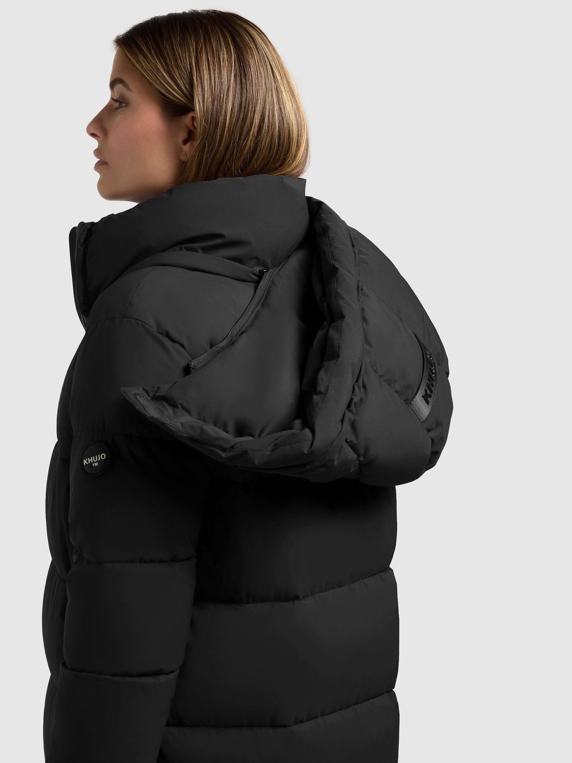 khujo Steppmantel »Dote2« Extralanger Damen Mantel mit abnehmbarer Kapuze