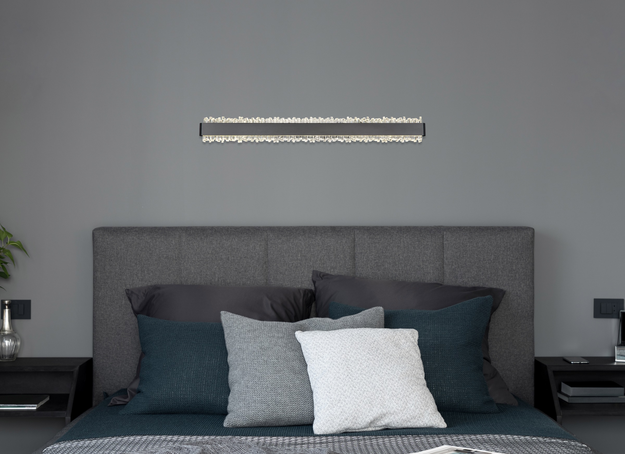 GLOBO LIGHTING Wandleuchte »STALAGMITA« LED-Modul 1 Stk. Warmweiß Wandleuchte Schwarz/Grau, Acrylkristalle, LED