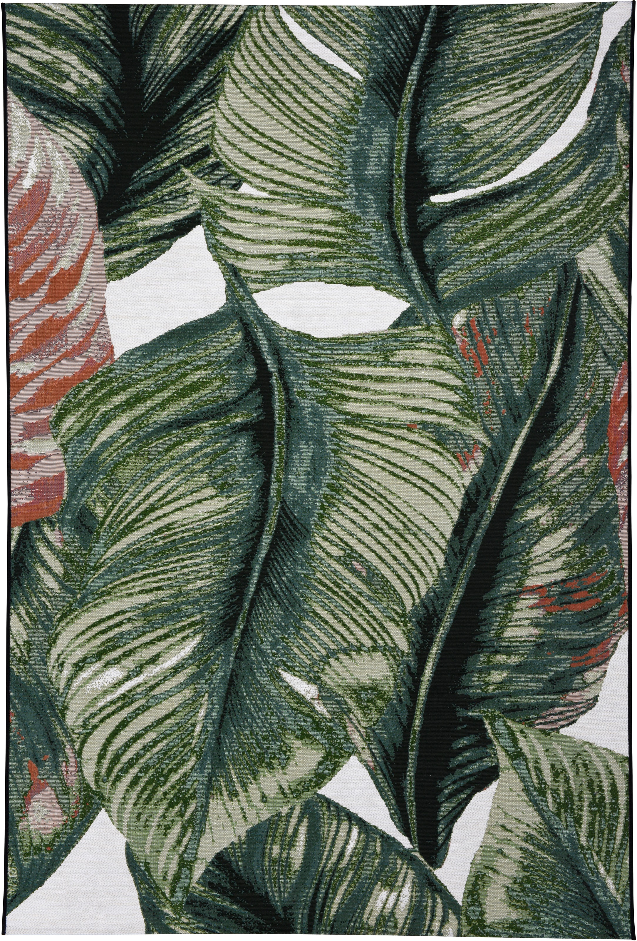 TOM TAILOR HOME Teppich "Garden Leaf" rechteckig 3 mm Höhe Flachgewebe, In- günstig online kaufen