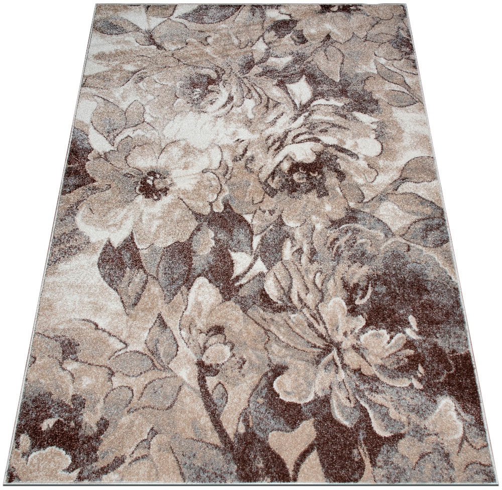 my home Teppich »Almrose«, rechteckig, 9 mm Höhe, mit besonders weichem Flor, Blumen Muster, florales Design, Kurzflor