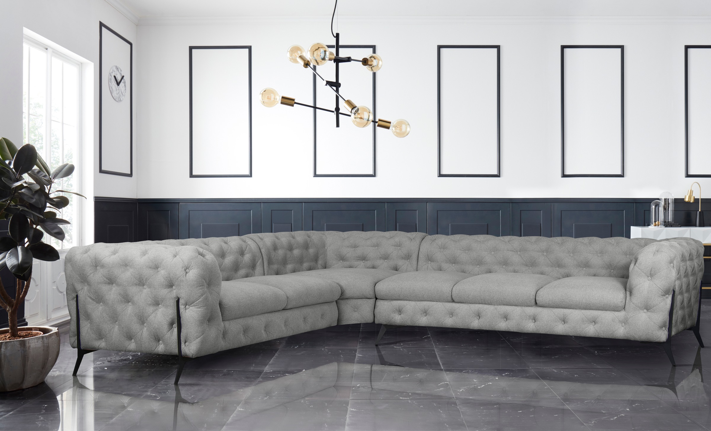 Home affaire Chesterfield-Sofa "Amaury L-Form" großes Ecksofa, Chesterfield günstig online kaufen