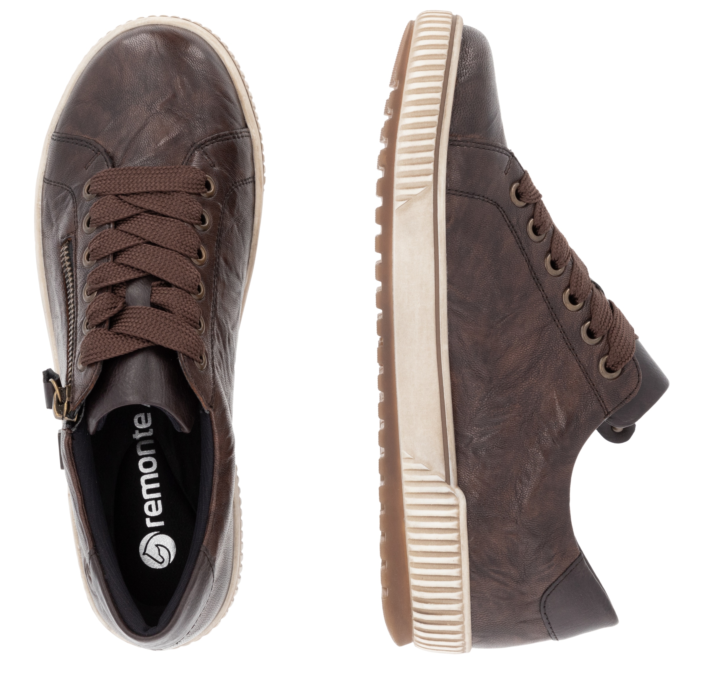 Remonte Plateausneaker, Freizeitschuh, Halbschuh, Schnürschuh mit Außenreißverschluss