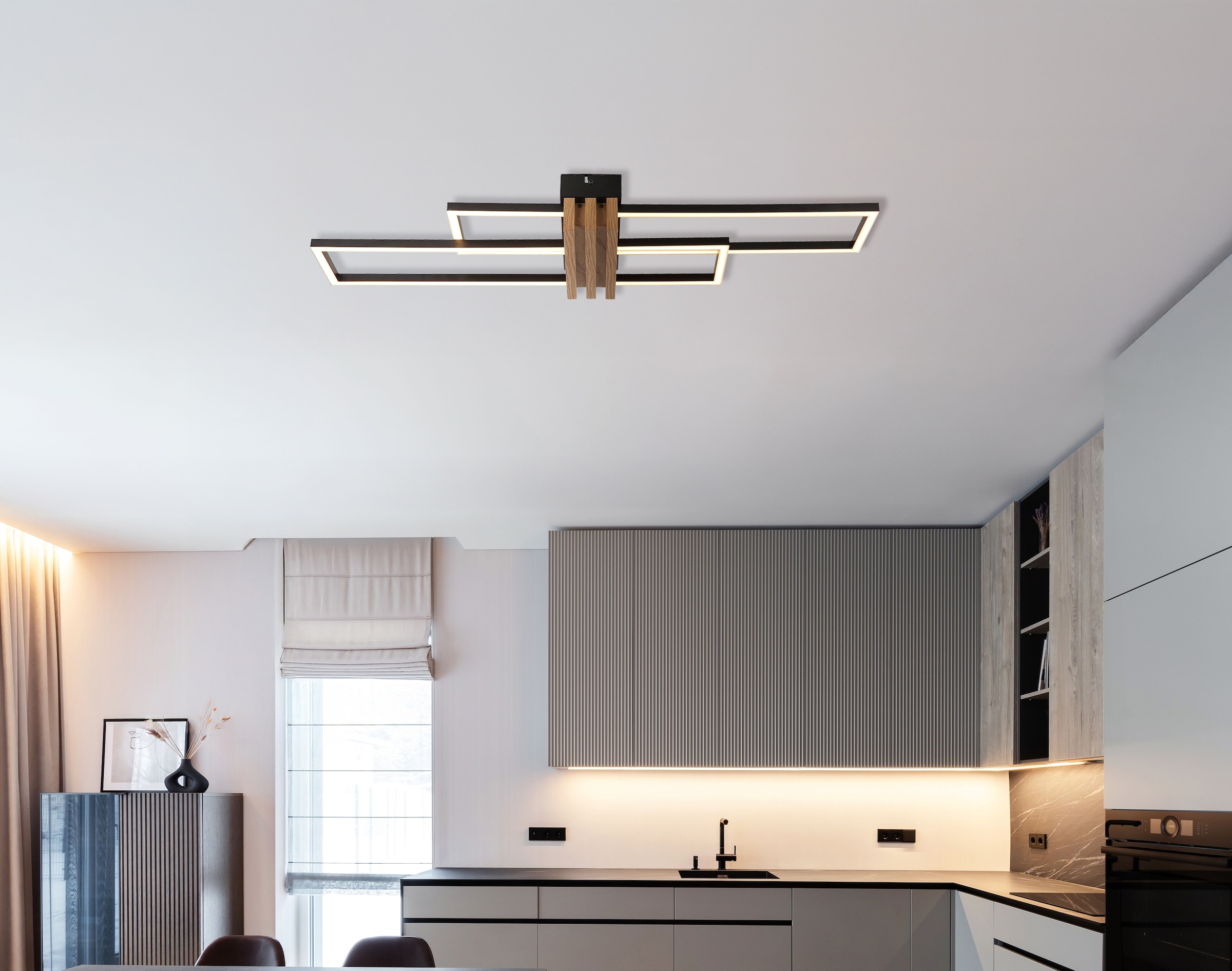 GLOBO LIGHTING Deckenleuchte »DAKARI I« LED-Modul 1 Stk. Warmweiß Deckenlampe Wohnzimmer-Leuchte Schlafzimmer-Leuchte Flur Küche