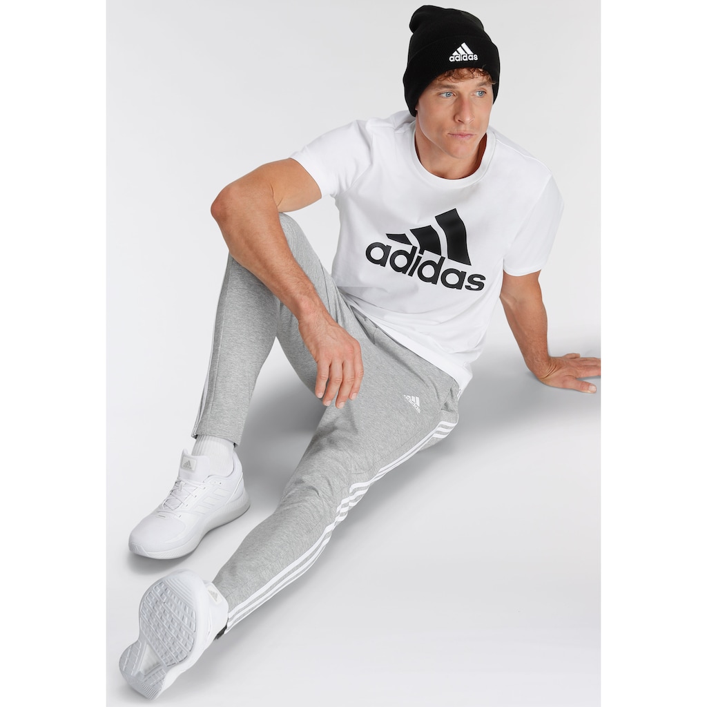 adidas Sportswear Sporthose »ESSENTIALS SINGLE JERSEY TAPERED OPEN HEM 3STREIFEN HOSE«, (1 tlg.)