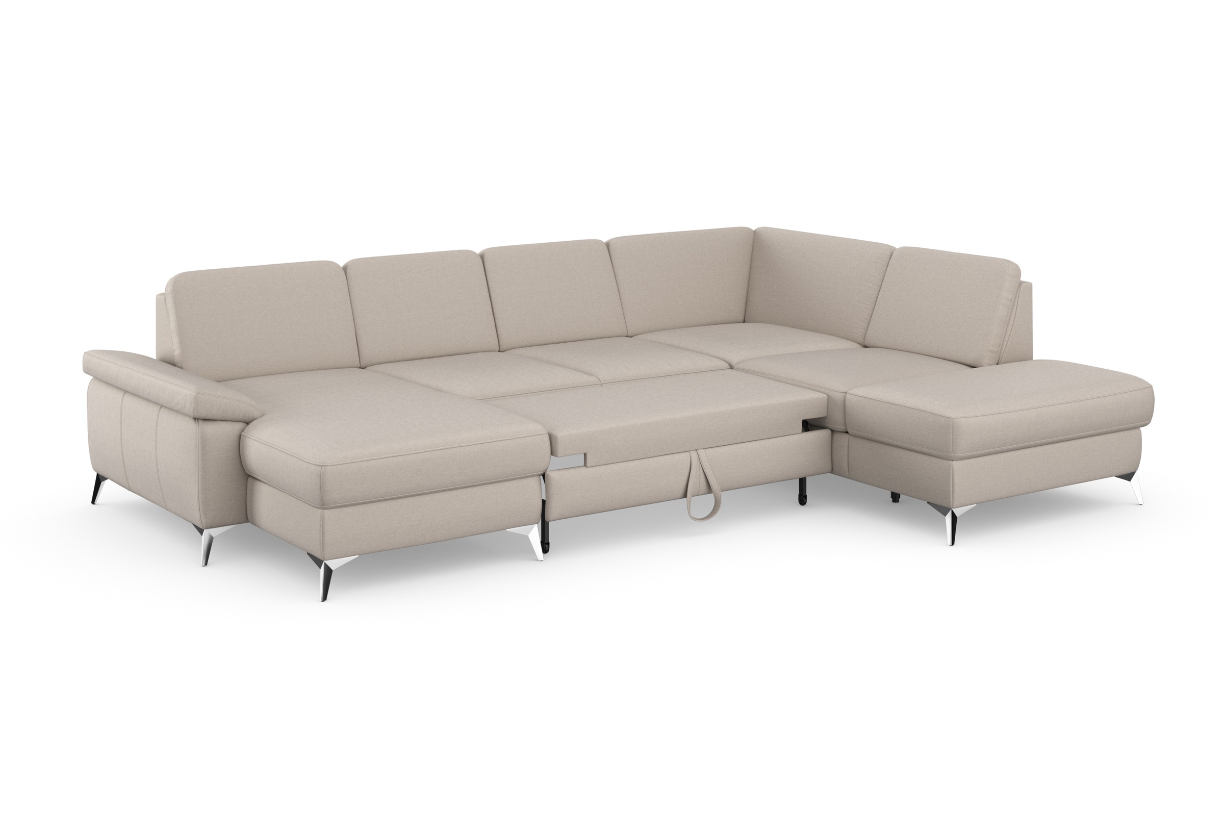 sit&more Wohnlandschaft »Padua U-Form«, inklusive Sitztiefenverstellung, Armteilfunktion und Federkern