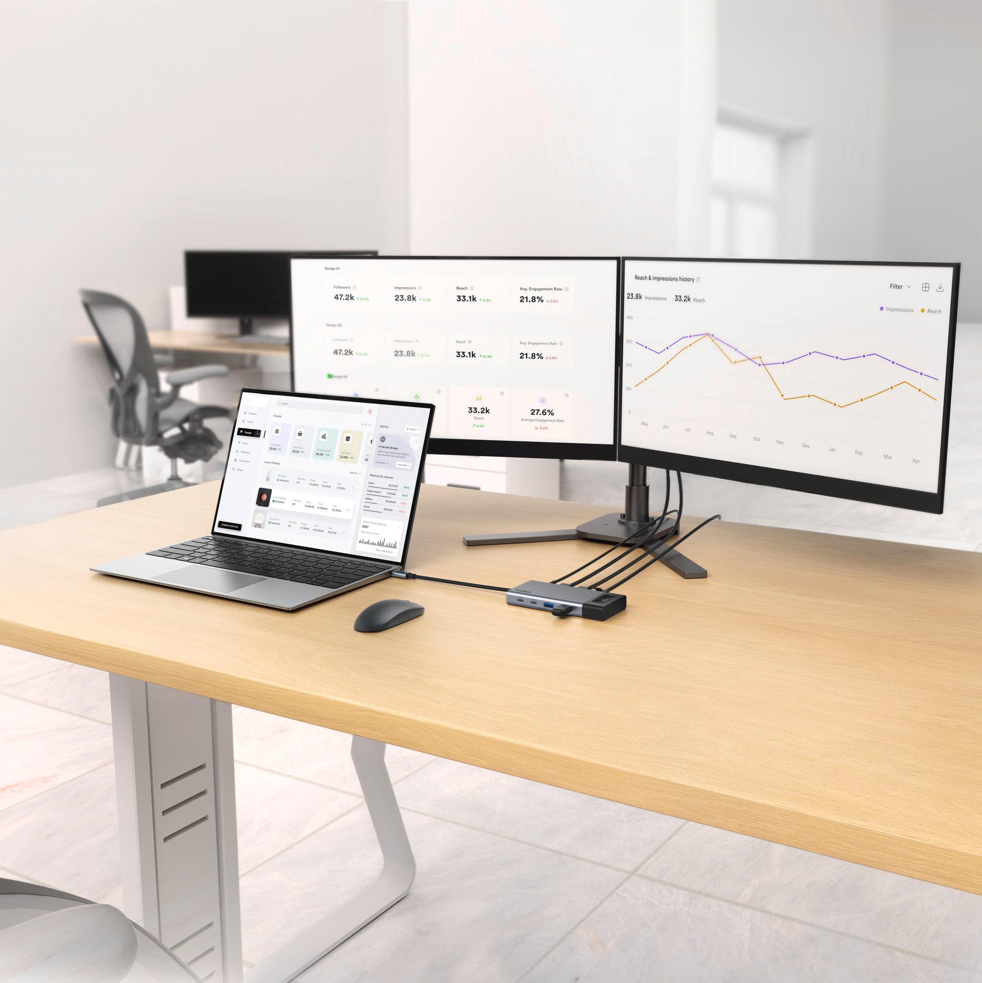 Belkin Laptop-Dockingstation »Connect 8-in-1 USB-C-Hub für zwei Bildschirme«