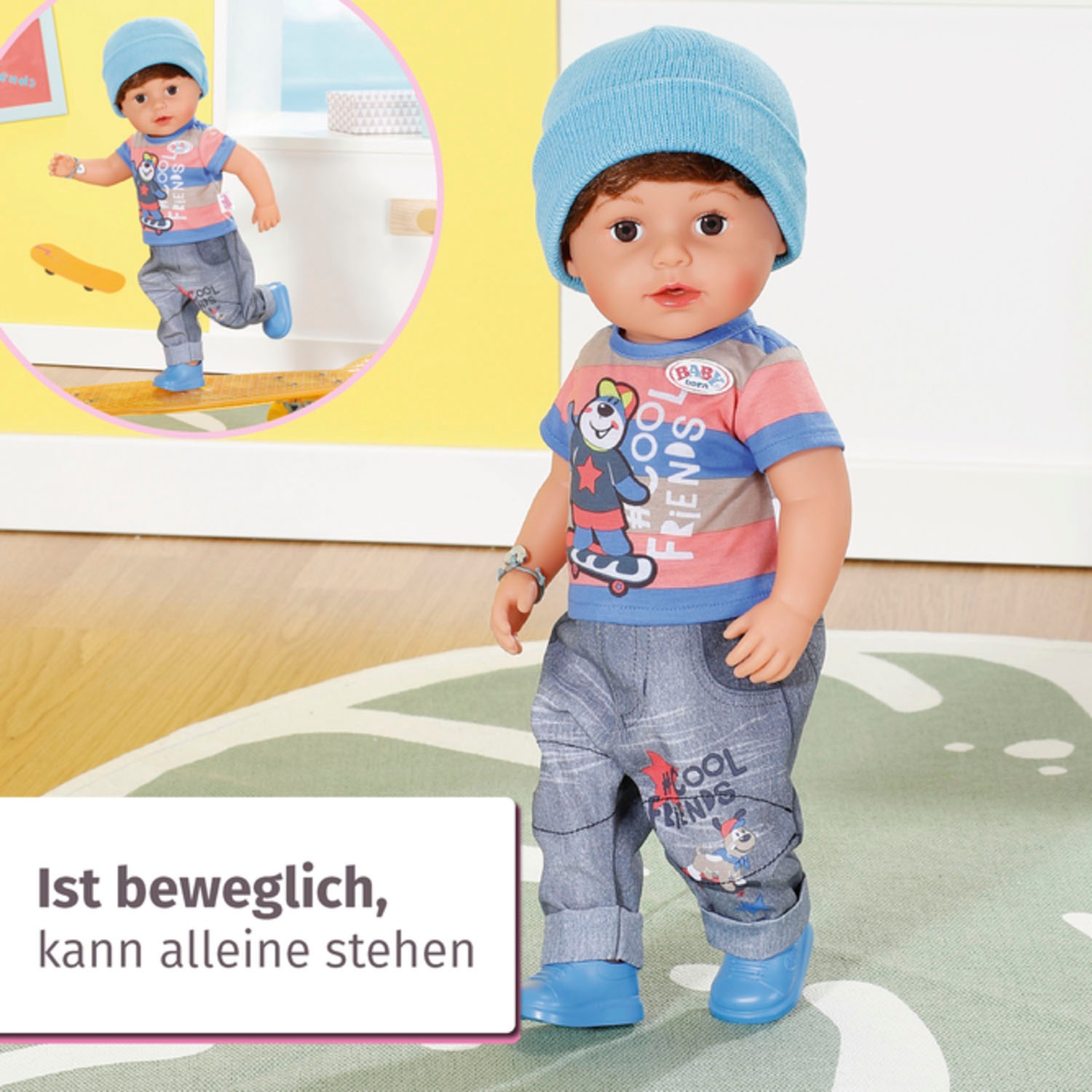 Baby Born Stehpuppe »Brother, 43 cm«, mit lebensechten Funktionen
