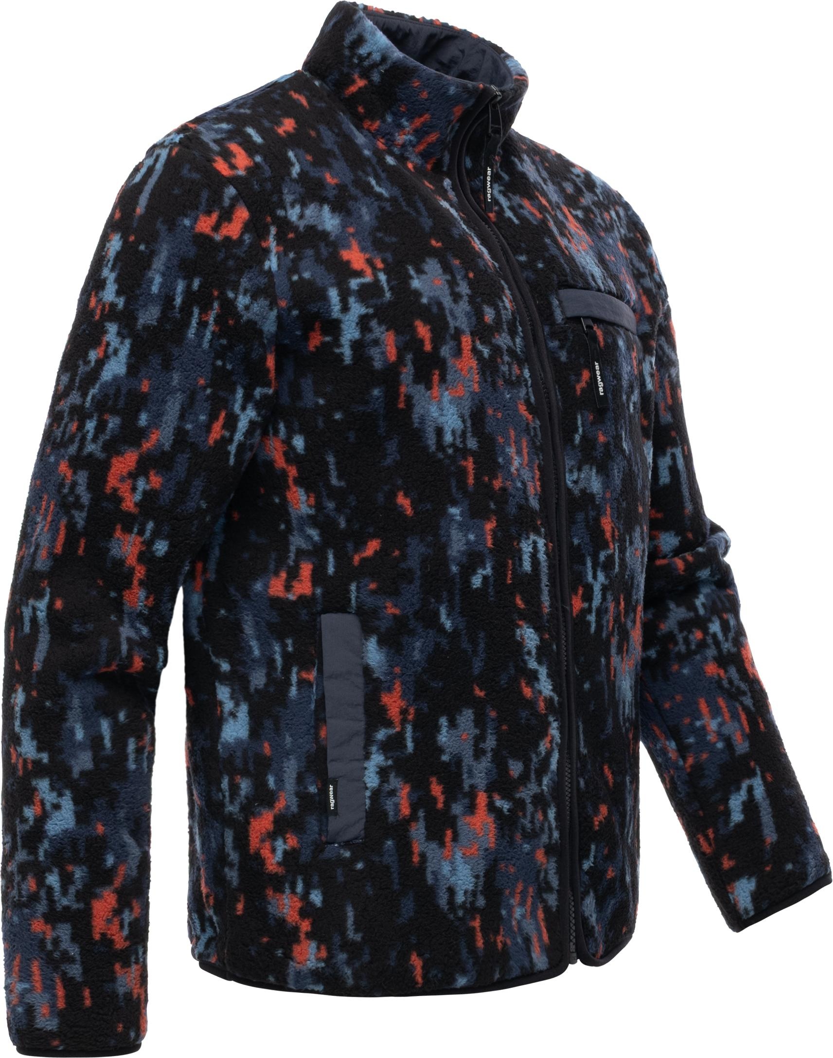 Ragwear Fleecejacke "Tawon Print" ohne Kapuze kuschelg warme Herren Plüschj günstig online kaufen