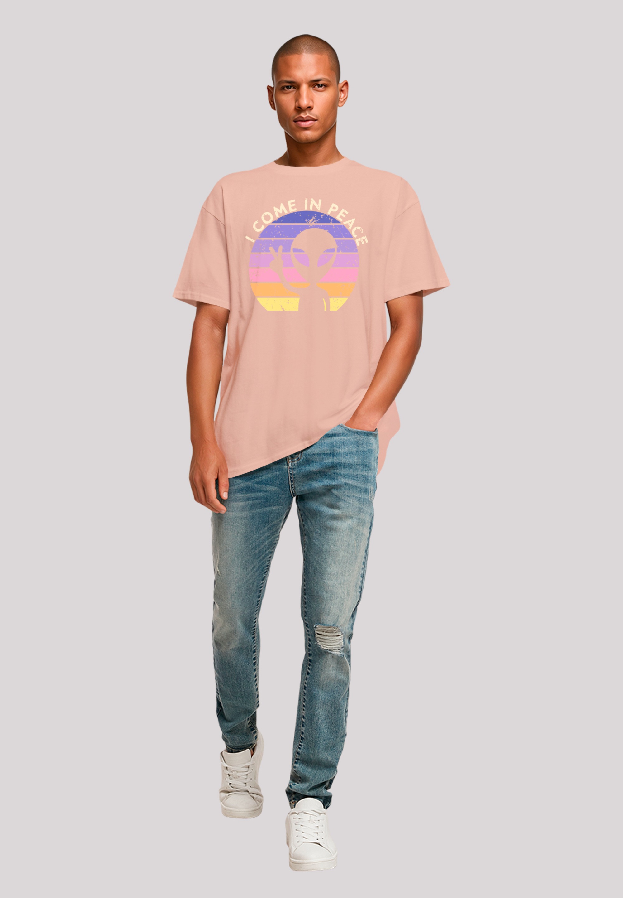 F4NT4STIC T-Shirt »Alien Peace Sunset«, Premium Qualität