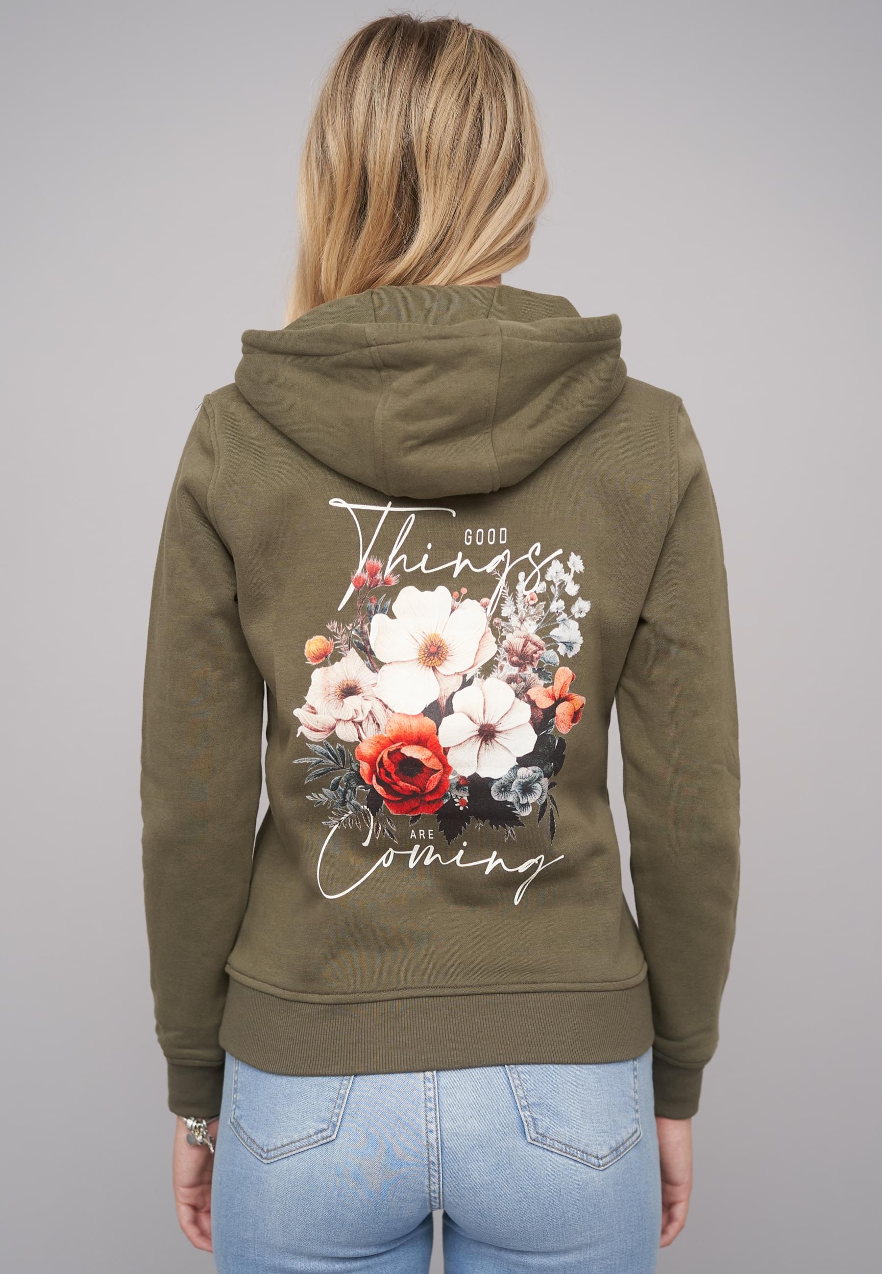 CLOUD 5IVE Kapuzenpullover »CLOUD 5IVE Ladies Good Things Coming Olive Hoody«, 1 Stk.
