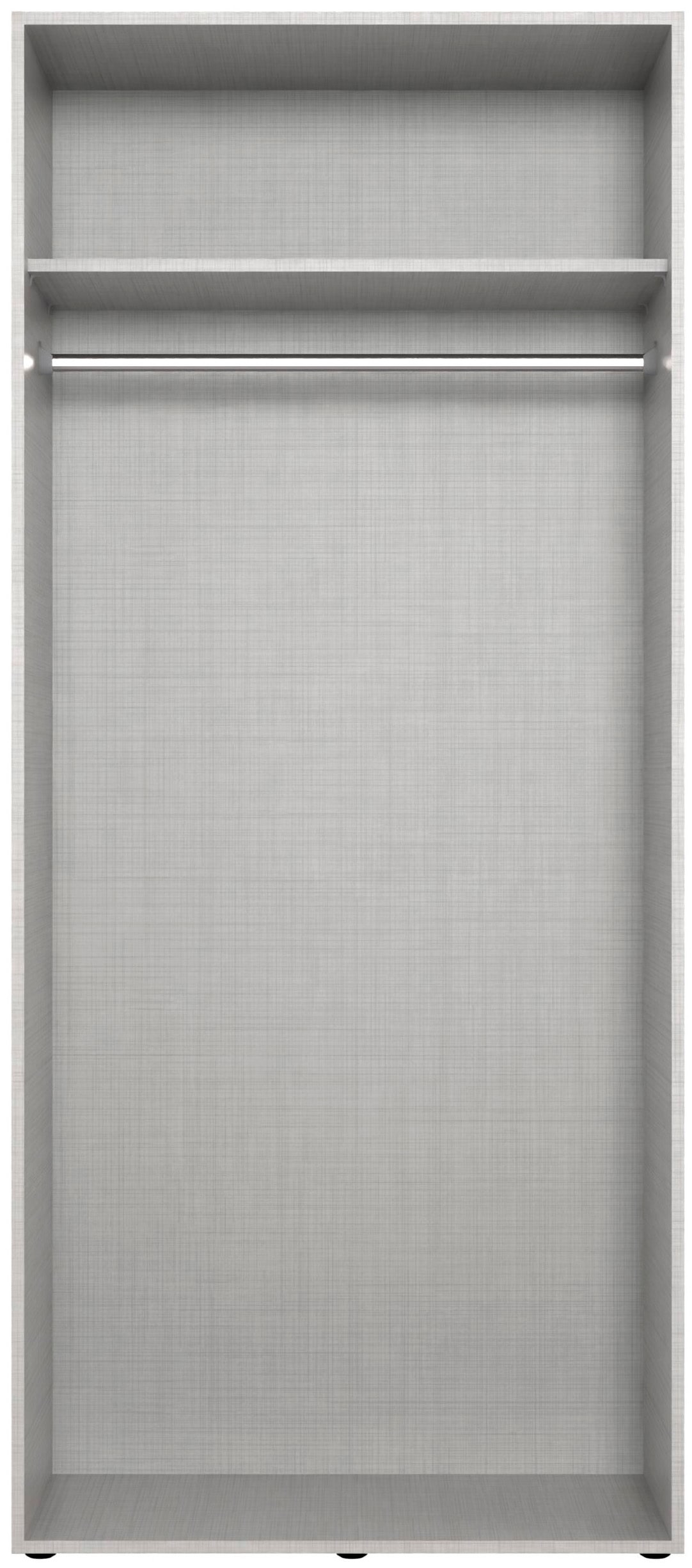 Wimex Kleiderschrank »Mugano,in 8 Breiten,3 Höhen,2 Tiefen, viele Farben, Made in Germany«, (in Basic oder Premium Ausstattung mit 2 weiteren Einlegeböden), mit langen oder kurzen Griffen aus Metall, mit oder ohne Spiegel
