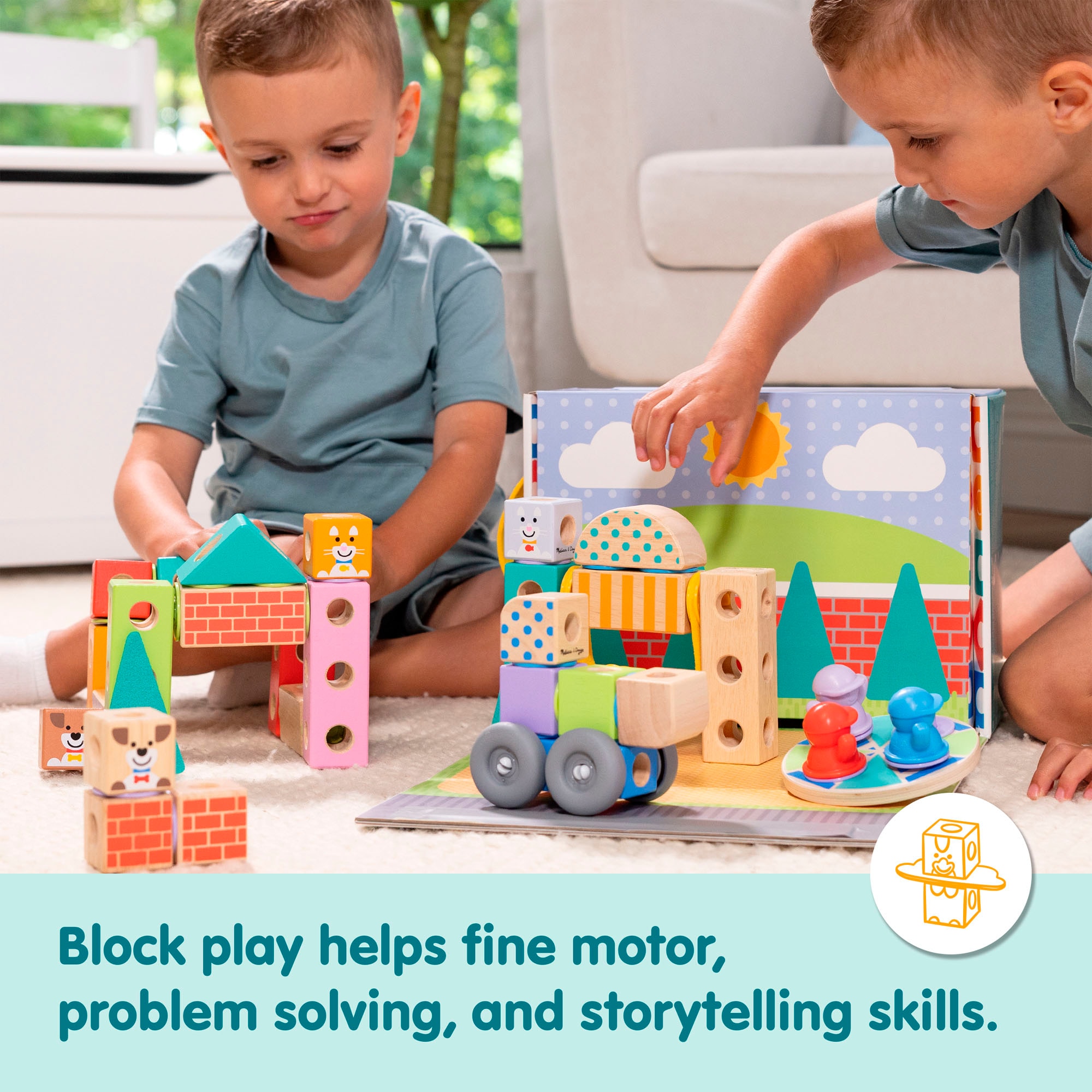 Spin Master Spielbausteine »Melissa & Doug Blockables Stadt«, (73 St.)