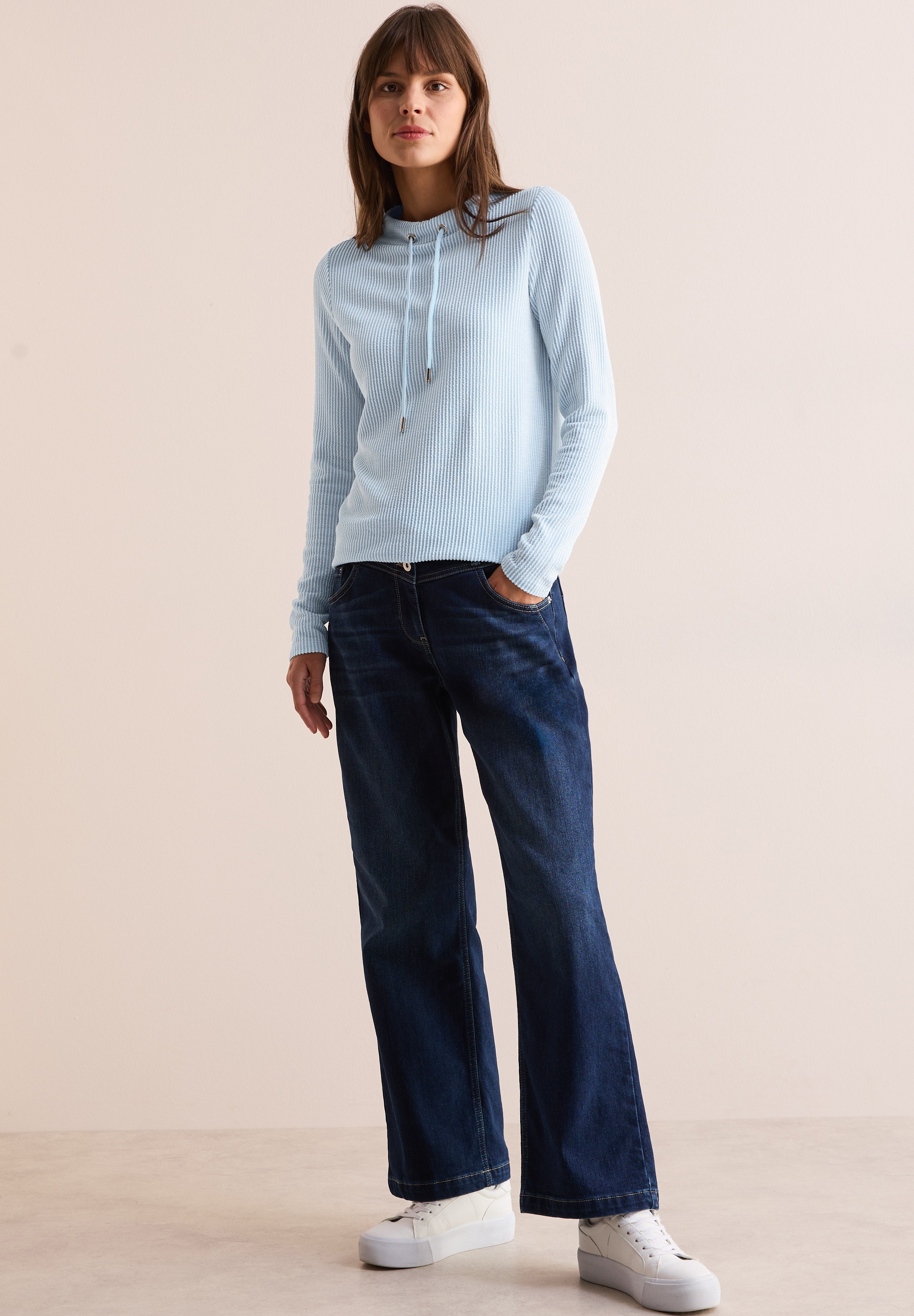 Cecil Langarmshirt, aus softem Materialmix