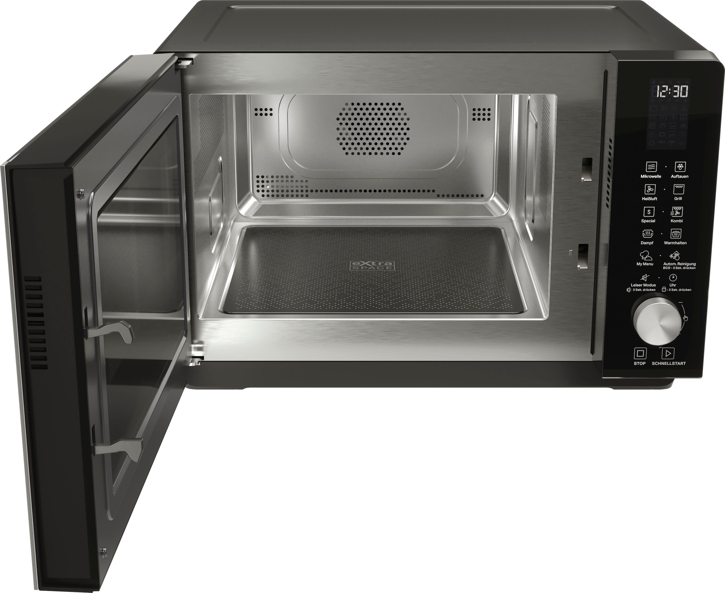 BAUKNECHT Mikrowelle »MF 255 B«, Heißluft-Mikrowelle-Grill, intelligente Technologie ohne Drehteller