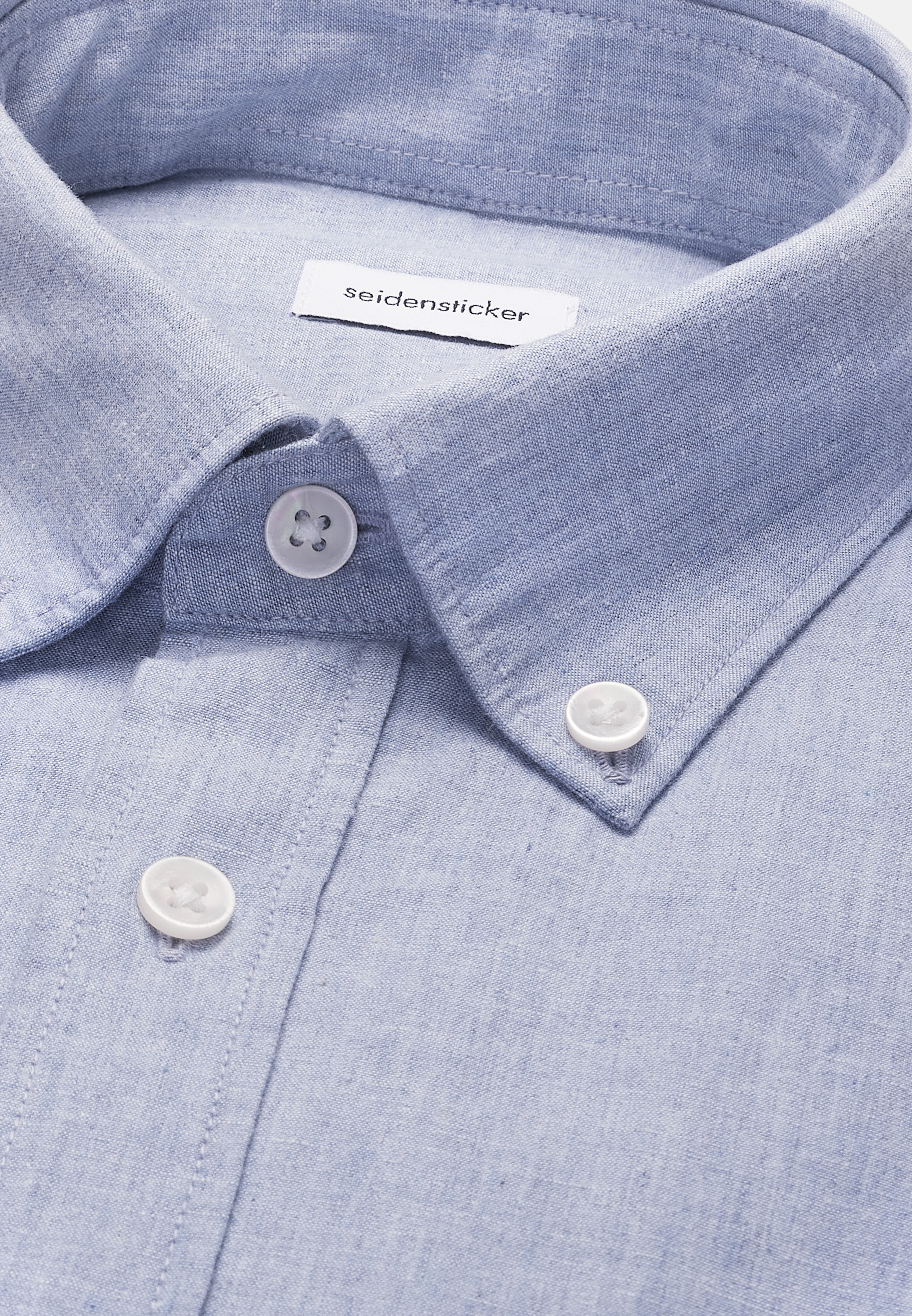 seidensticker Leinenhemd Slim 1/1 Button-Down-Kragen Uni