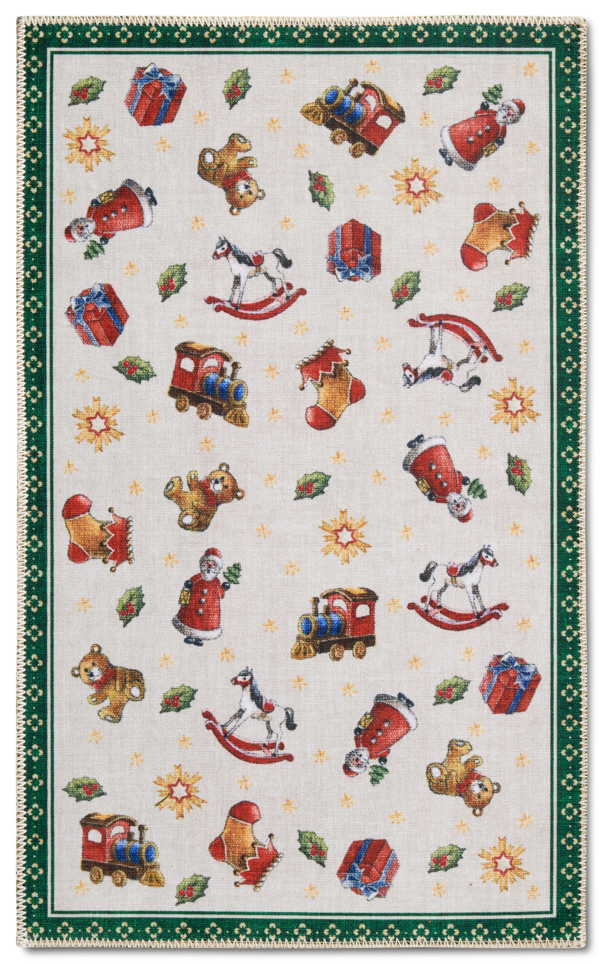Teppich VILLEROY & BOCH "Nostalgic Toy's Delight, eckig, rund und Läufer", grün (grün,multifarben), B:50cm H:3mm L:80cm, Polyester, Teppiche, Teppich, Weihnachten, Wohnzimmer, Flur, Geschenk, Toys Delight, Dekoration 3