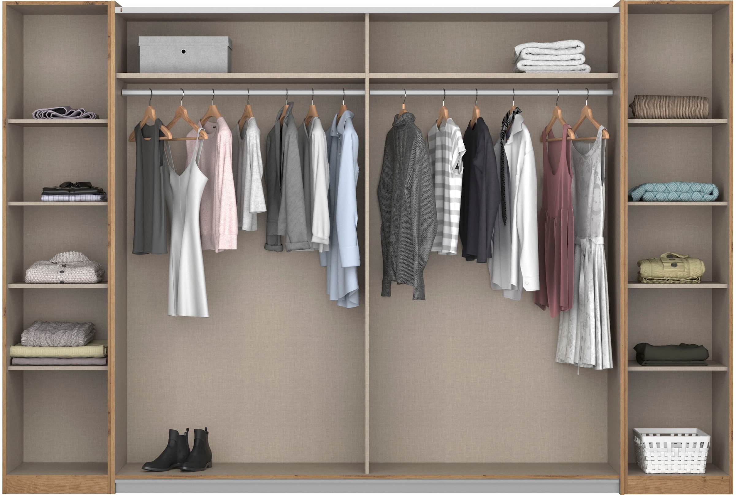 rauch Schwebetürenschrank »Kleiderschrank Drehtürenschrank Schrank Garderobe KRONACH TOPSELLER«, mit Dreh- und Schwebetüren und vielen Einlegeböden MADE IN GERMANY
