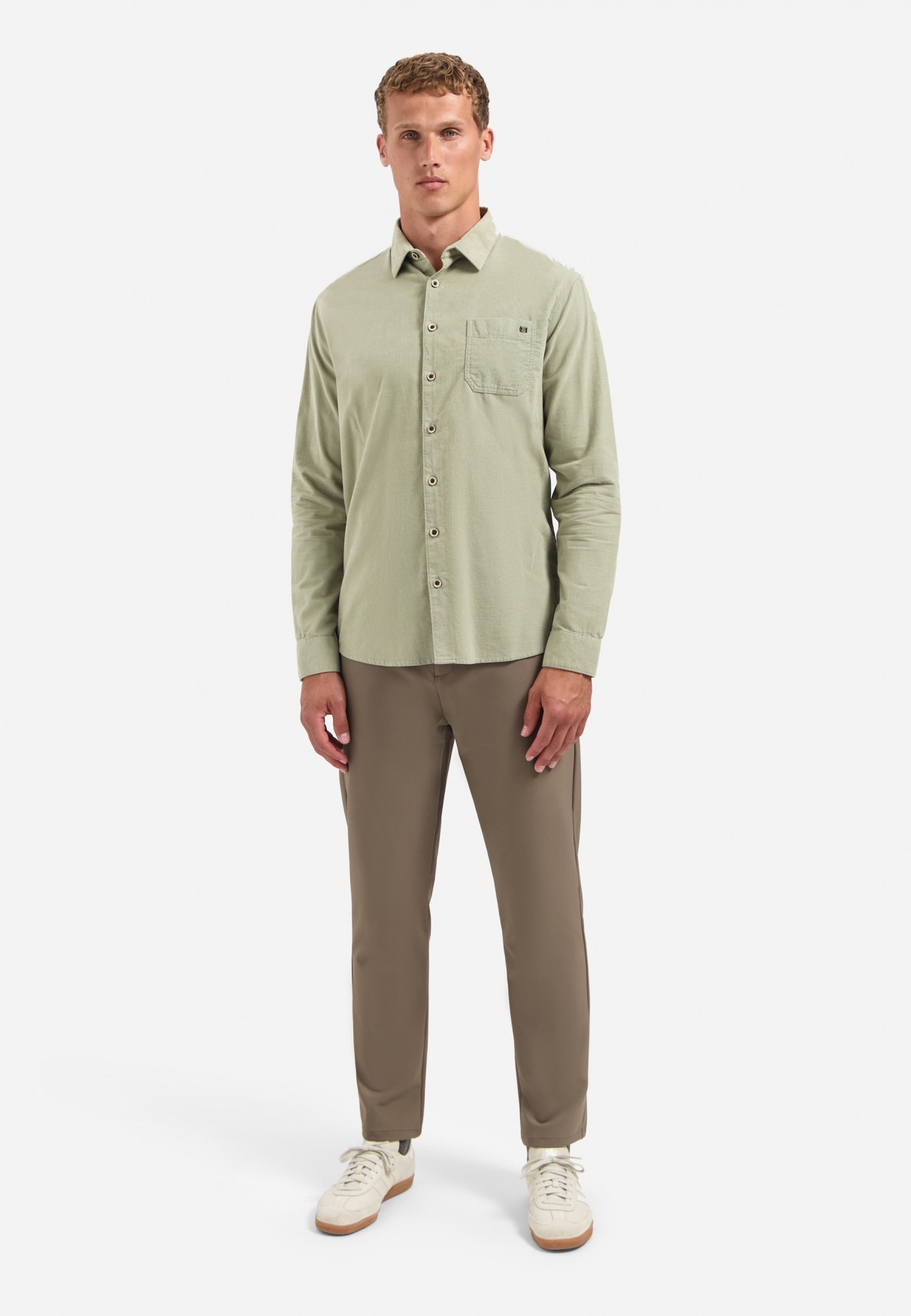 Thumbnail - NO EXCESS Langarmhemd "No Excess Cordhemd Shirt Solid Fine Herringbone"