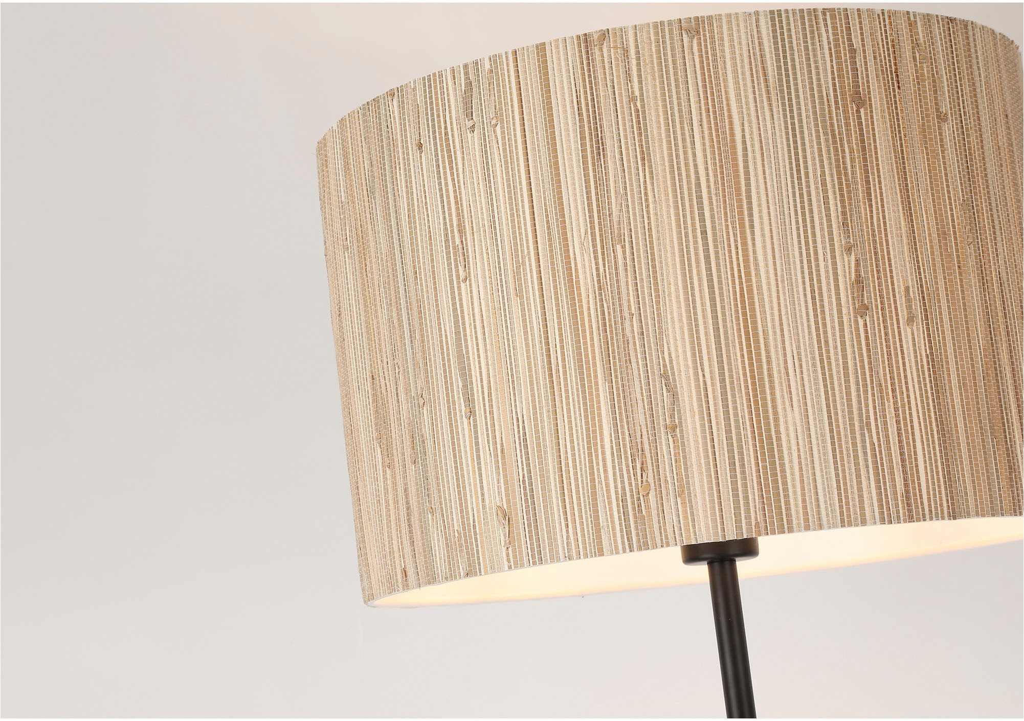 Searchlight Stehlampe »Meadow 1Lt Stehleuchte, natürlicher Rasenschirm und Schwarzes Metall« E27 1 Stk.