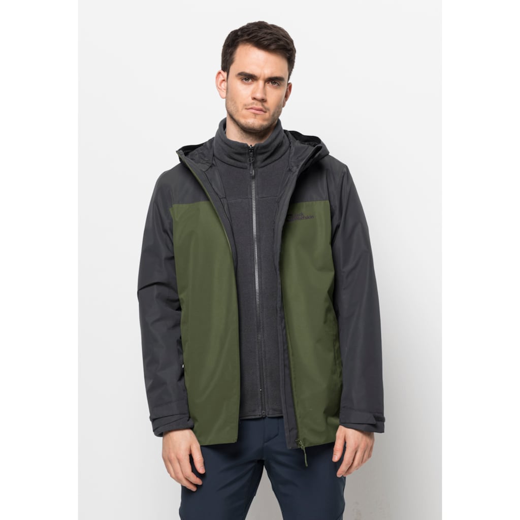 Jack Wolfskin 3-in-1-Funktionsjacke »TAUBENBERG 3IN1 JKT M«, (2 teilig), mit Kapuze