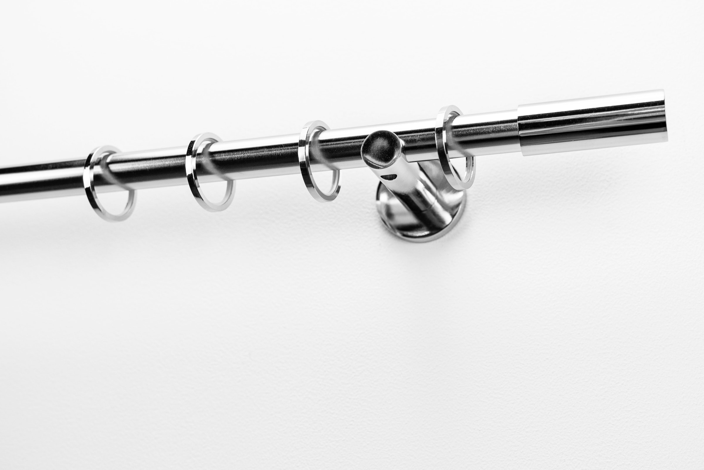 GARESA Gardinenstange »EASY«, 1 läufig-läufig, Wunschmaßlänge, Vorhanggarnitur, verlängerbar, Wandmontage, Aluminium, mit Ringe