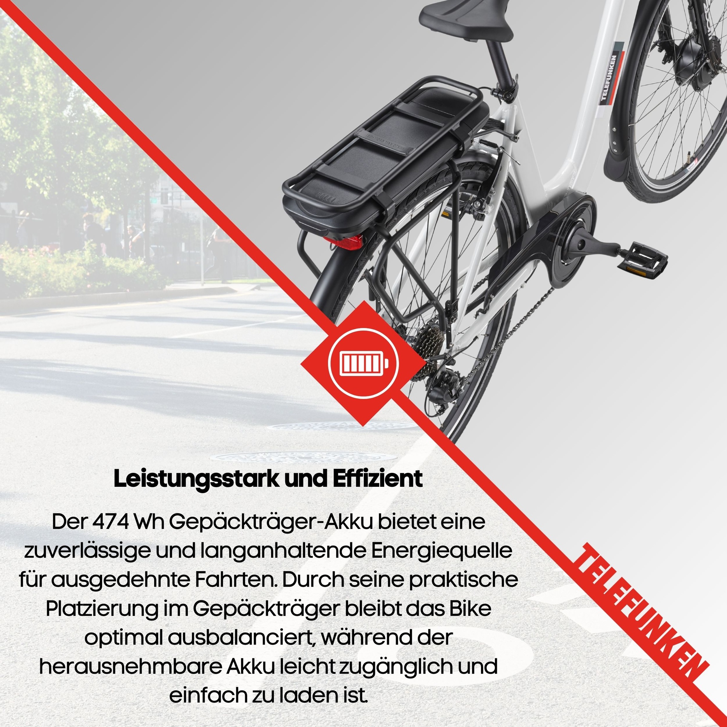 Telefunken »Cityrad Multitalent RC826« 7 Gang Shimano Shimano Tourney Schaltwerk Kettenschaltung Frontmotor 250 W