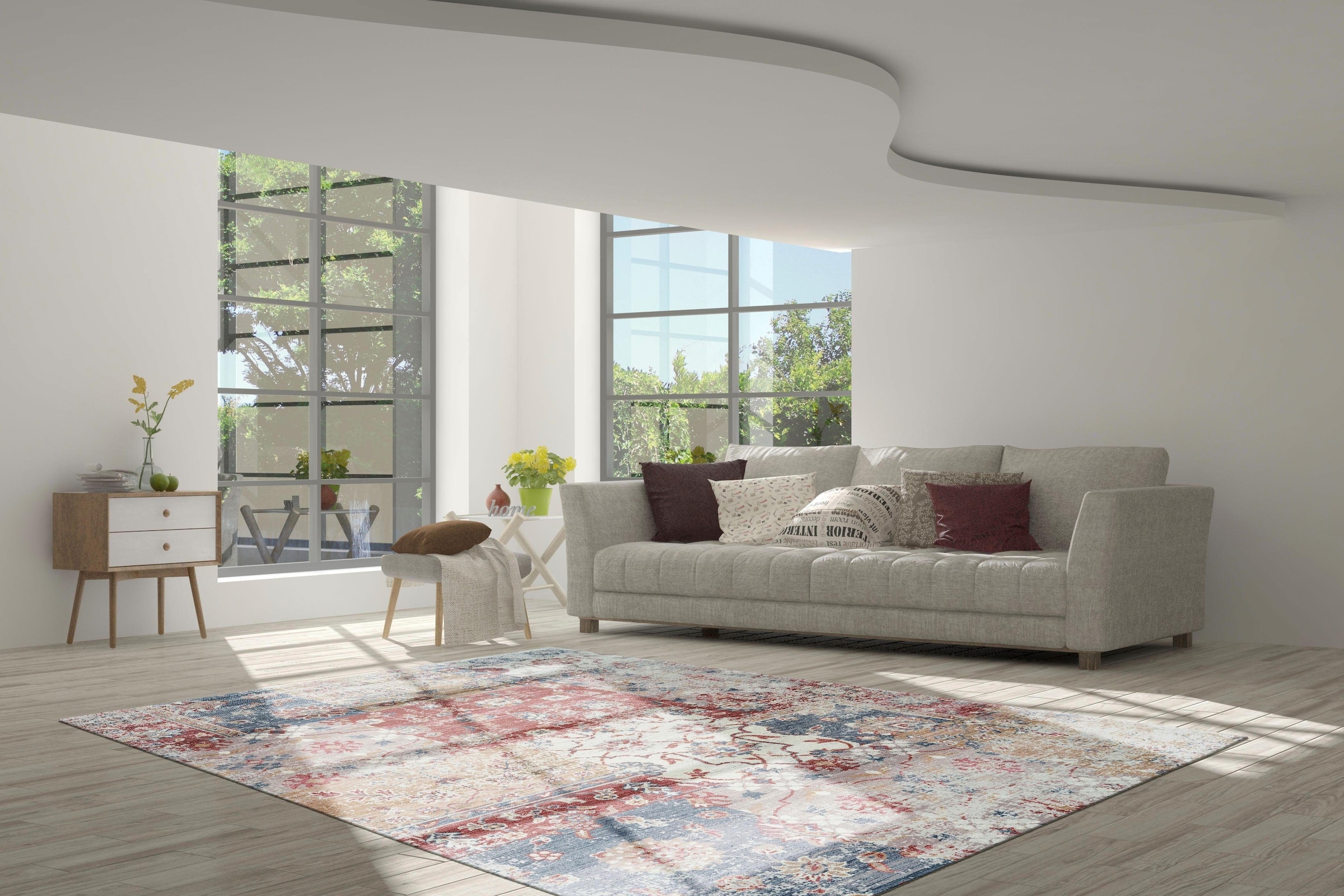 Teppich »Emin 1003«, rechteckig, reine Baumwolle, Wohnzimmer