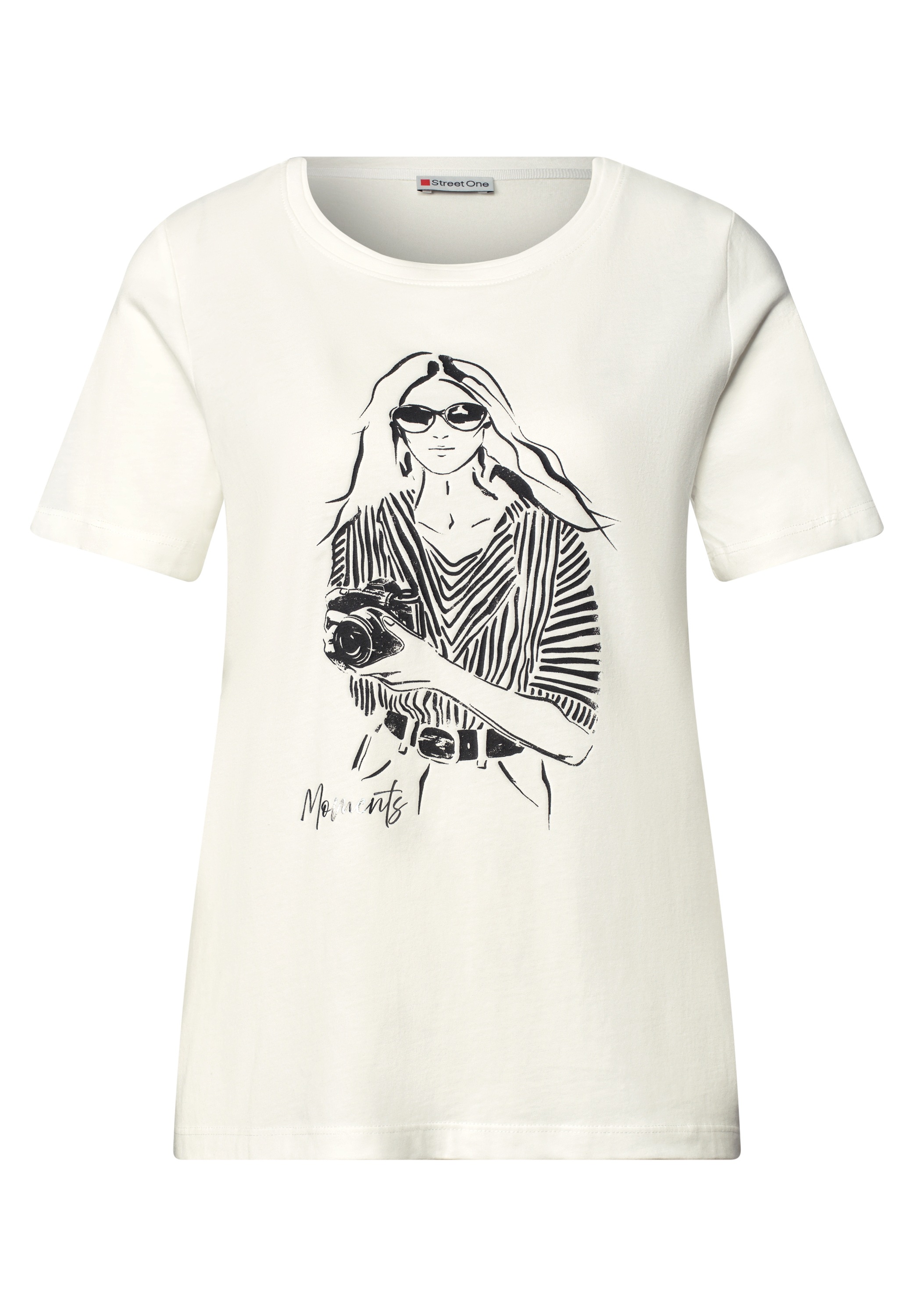 STREET ONE Print-Shirt aus softem Materialmix