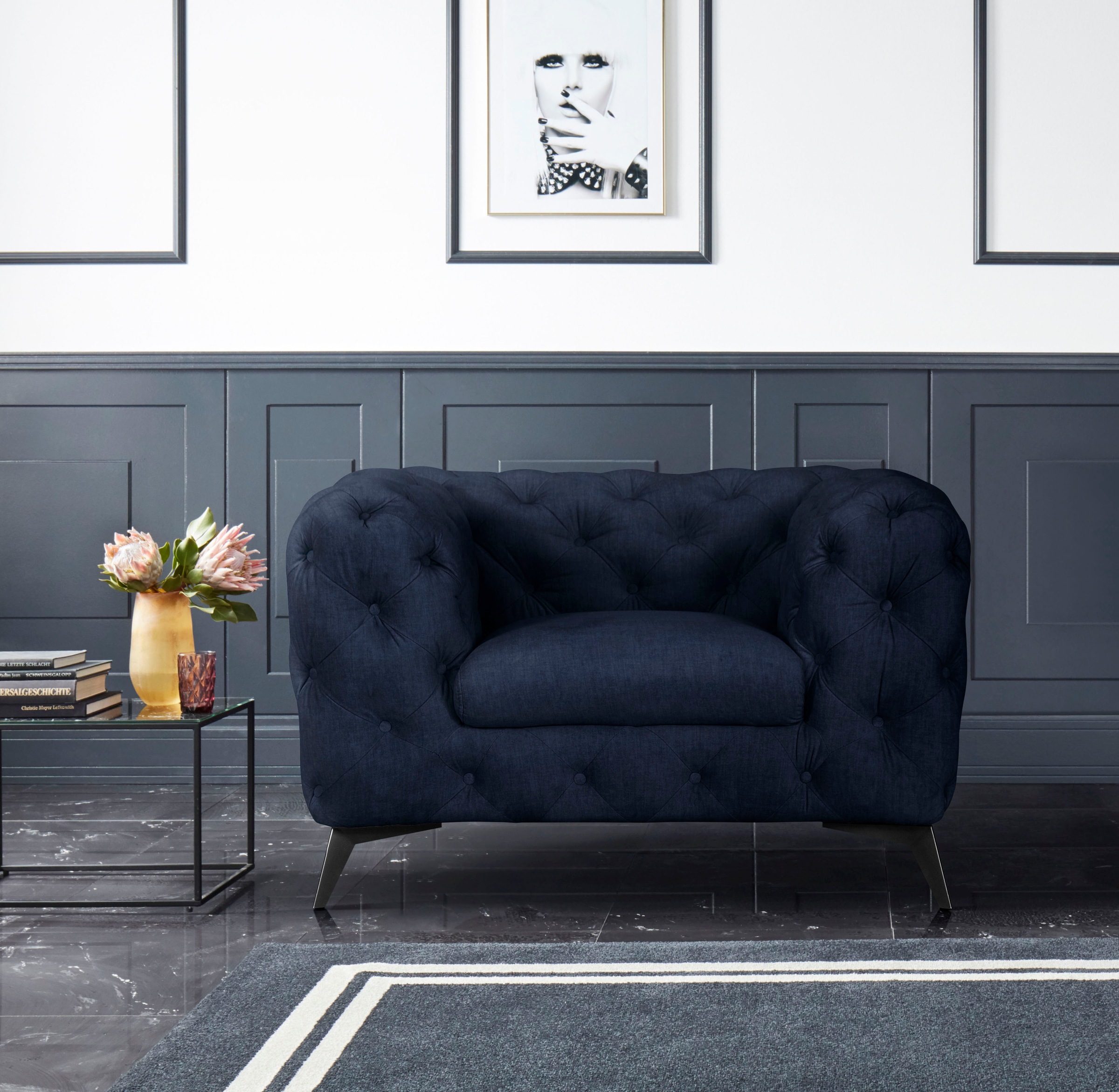 Home affaire Chesterfield-Sessel "Glynis Sessel" aufwändige Knopfheftung, m günstig online kaufen