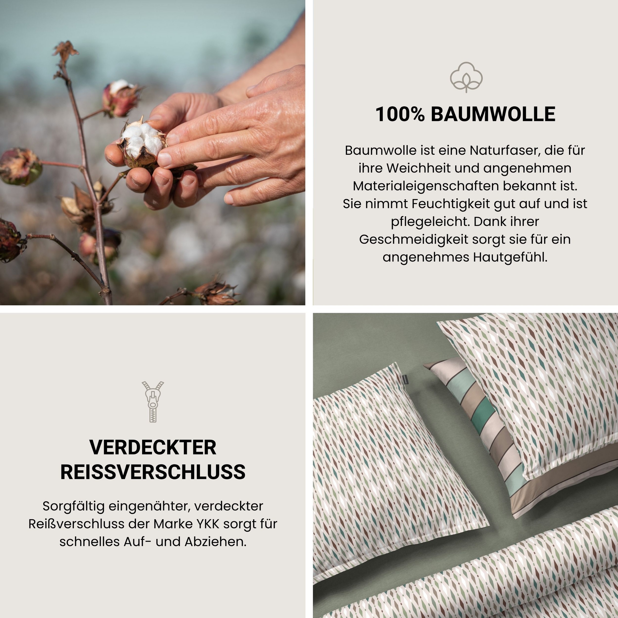 Schiesser Bettwäsche »Lotta aus weicher Baumwolle mit grafischem Muster« 2 tlg. OEKO-TEX® MADE IN GREEN