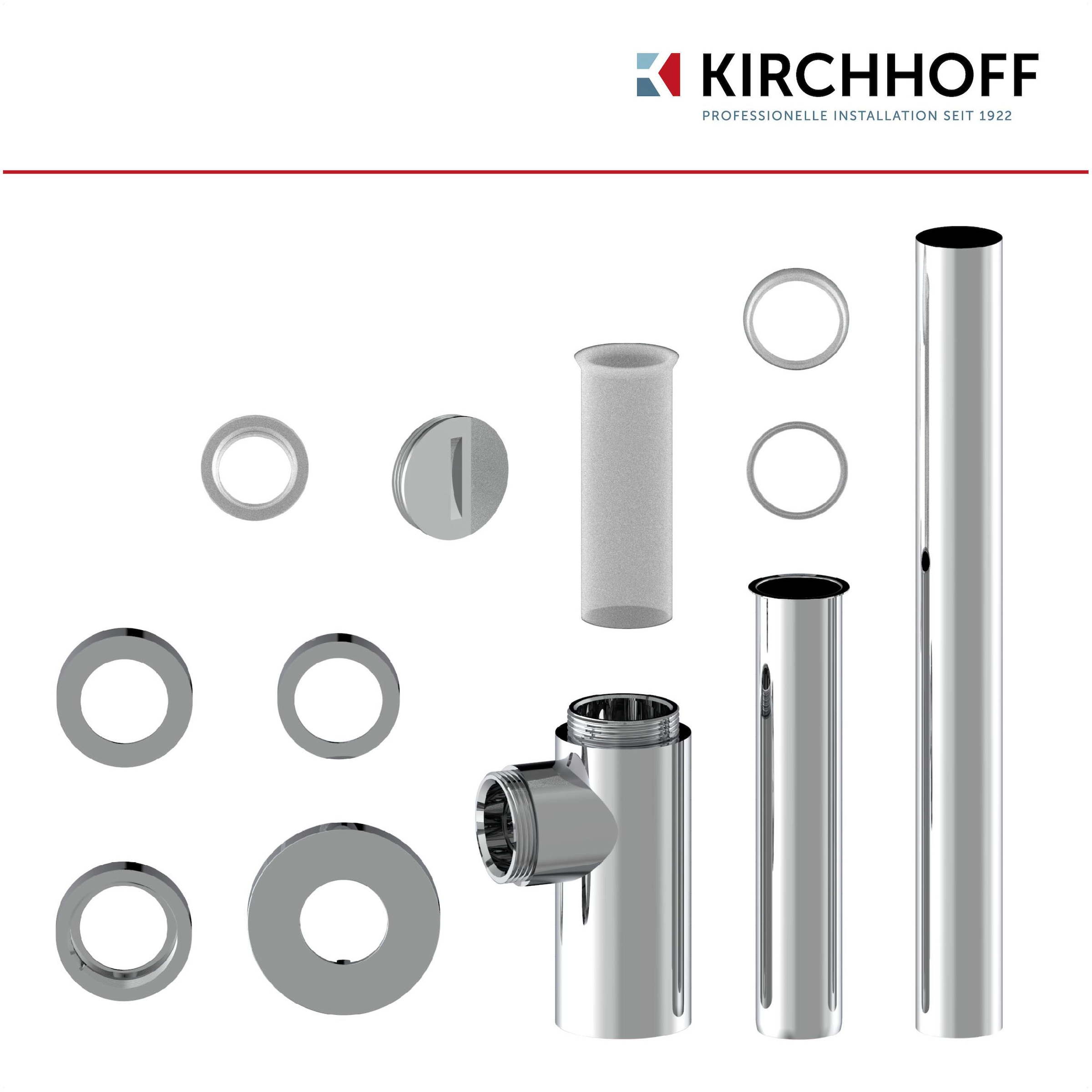 Kirchhoff Siphon »Design Flaschensiphon inkl. Reinigungsöffnung«, Röhrengeruchsverschluss für Waschbecken/Waschtische