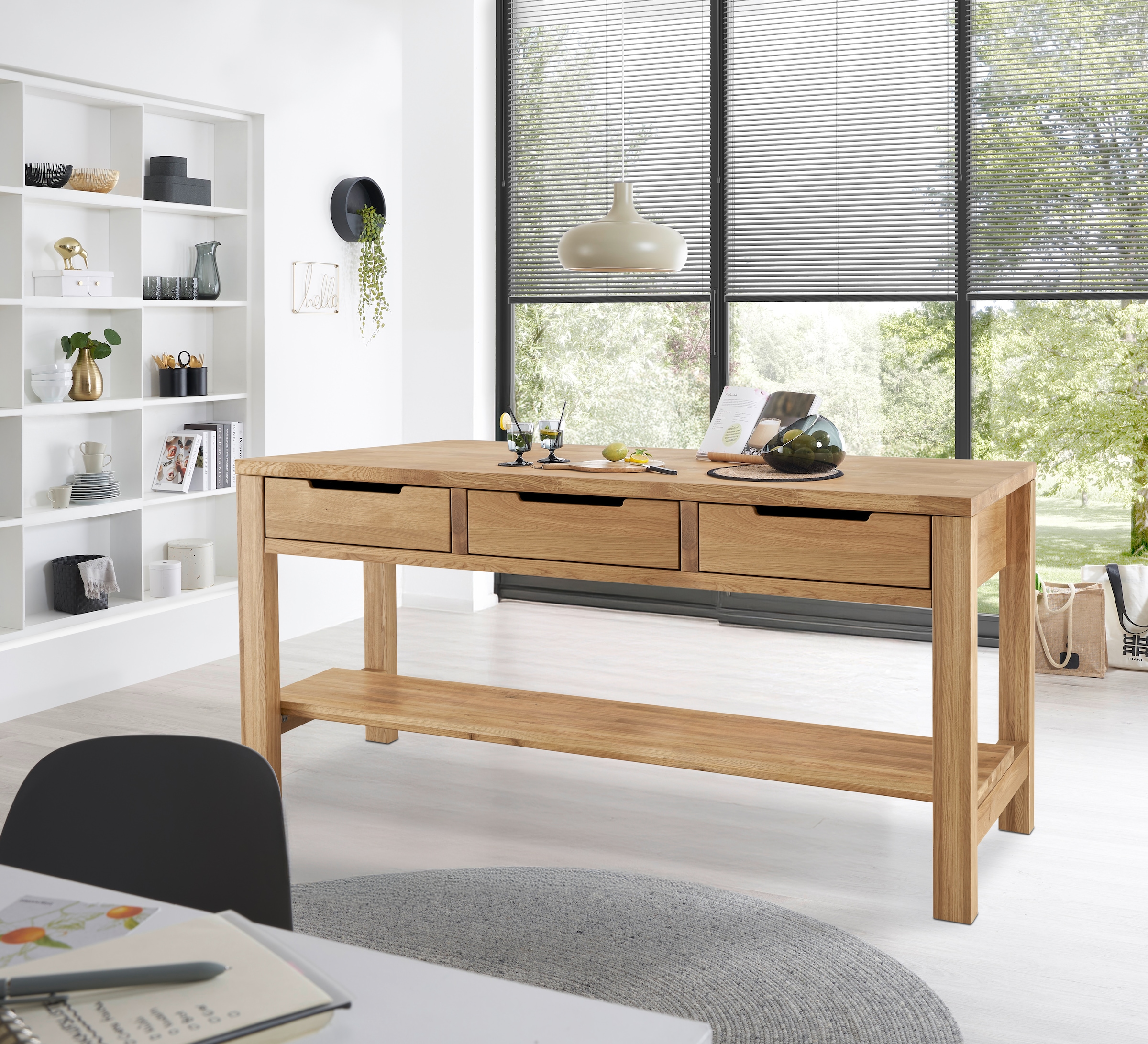BASIC by Balculina Kücheninsel »Ponza, Kücheninsel BxHxT 180x91x90 cm«, Breite 180cm, Massivholz, Softclose und Vollauszug