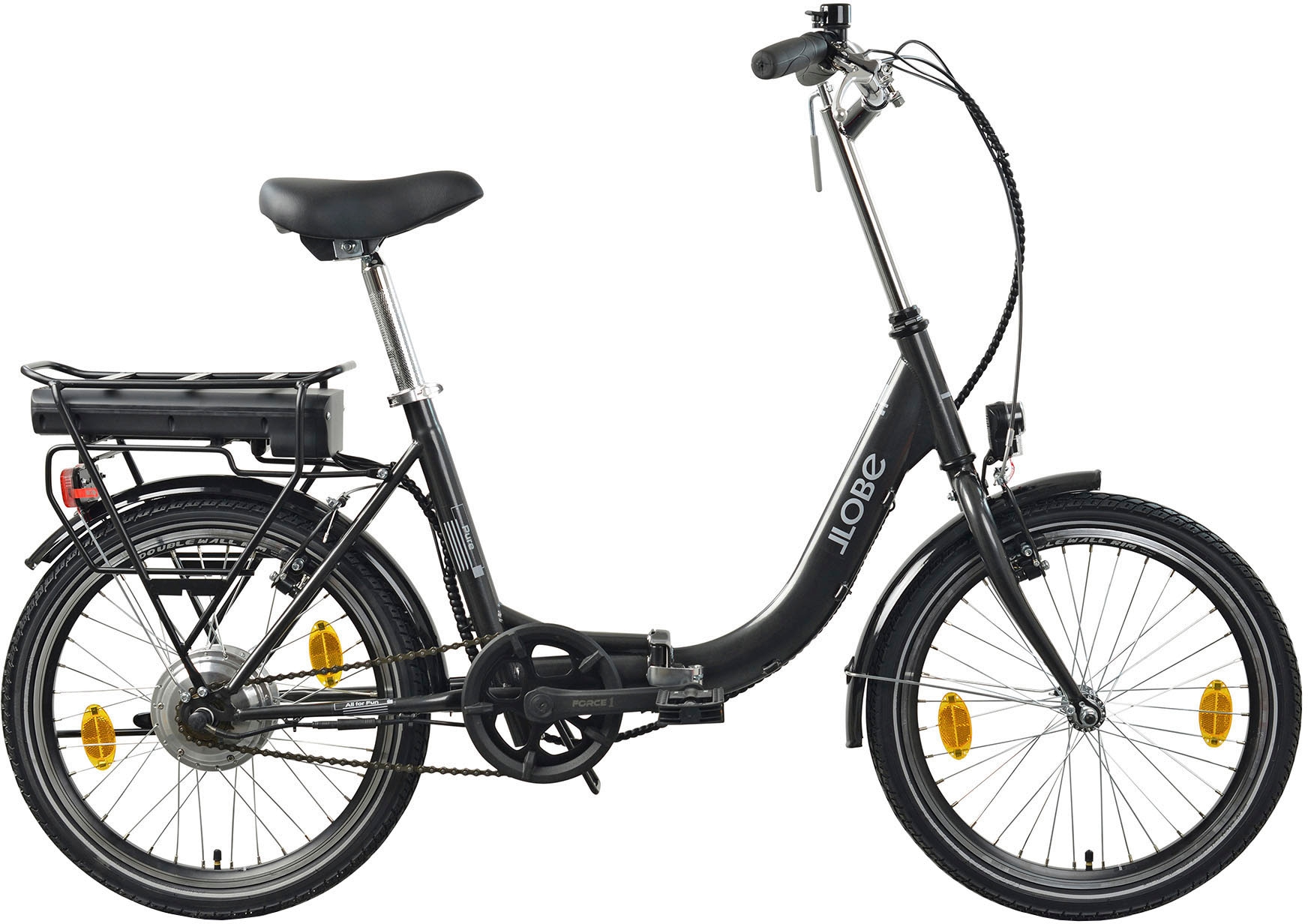 Llobe E-Bike »Elektro Faltrad 20" Pure anthrazit«, Heckmotor 250 W