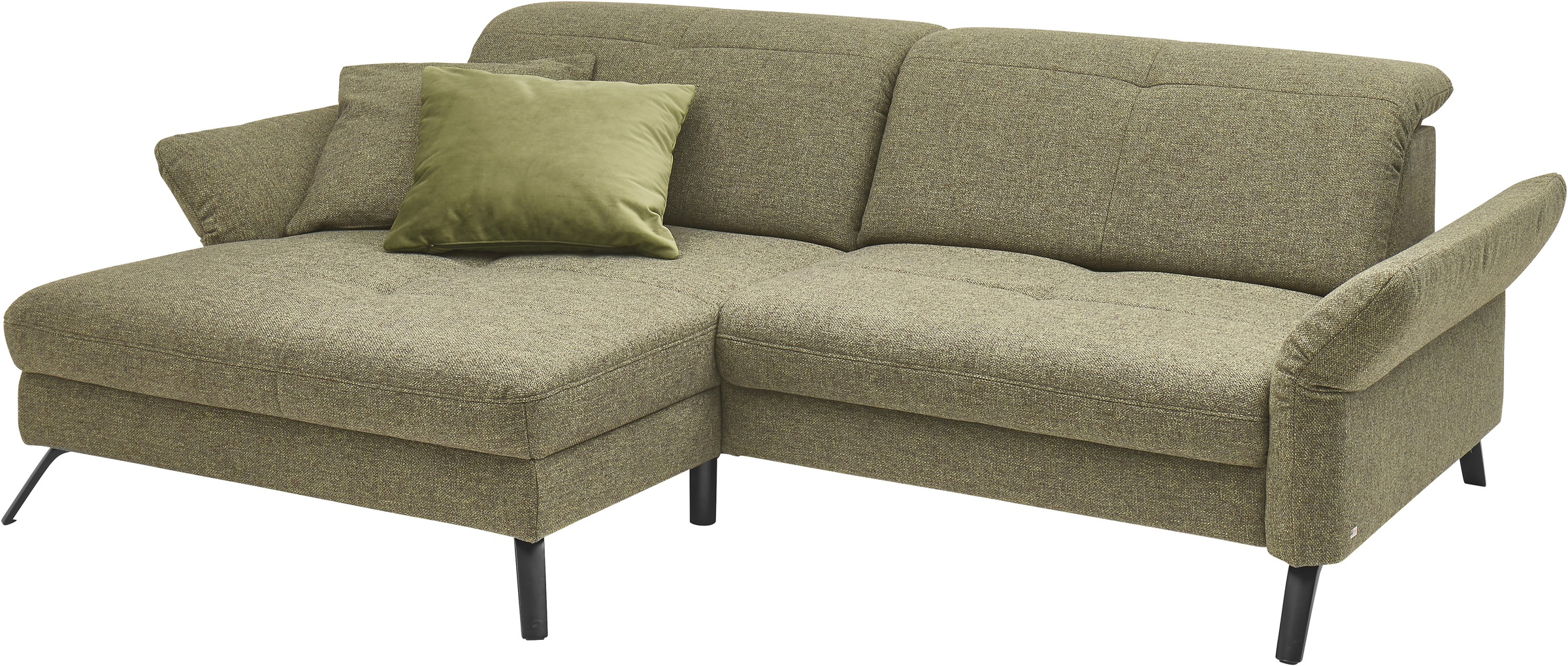 set one by Musterring Ecksofa »SO 4400 V«, wahlweise mit motorischer Bettfunktion & Kopfverstellung, Fuß schwarz