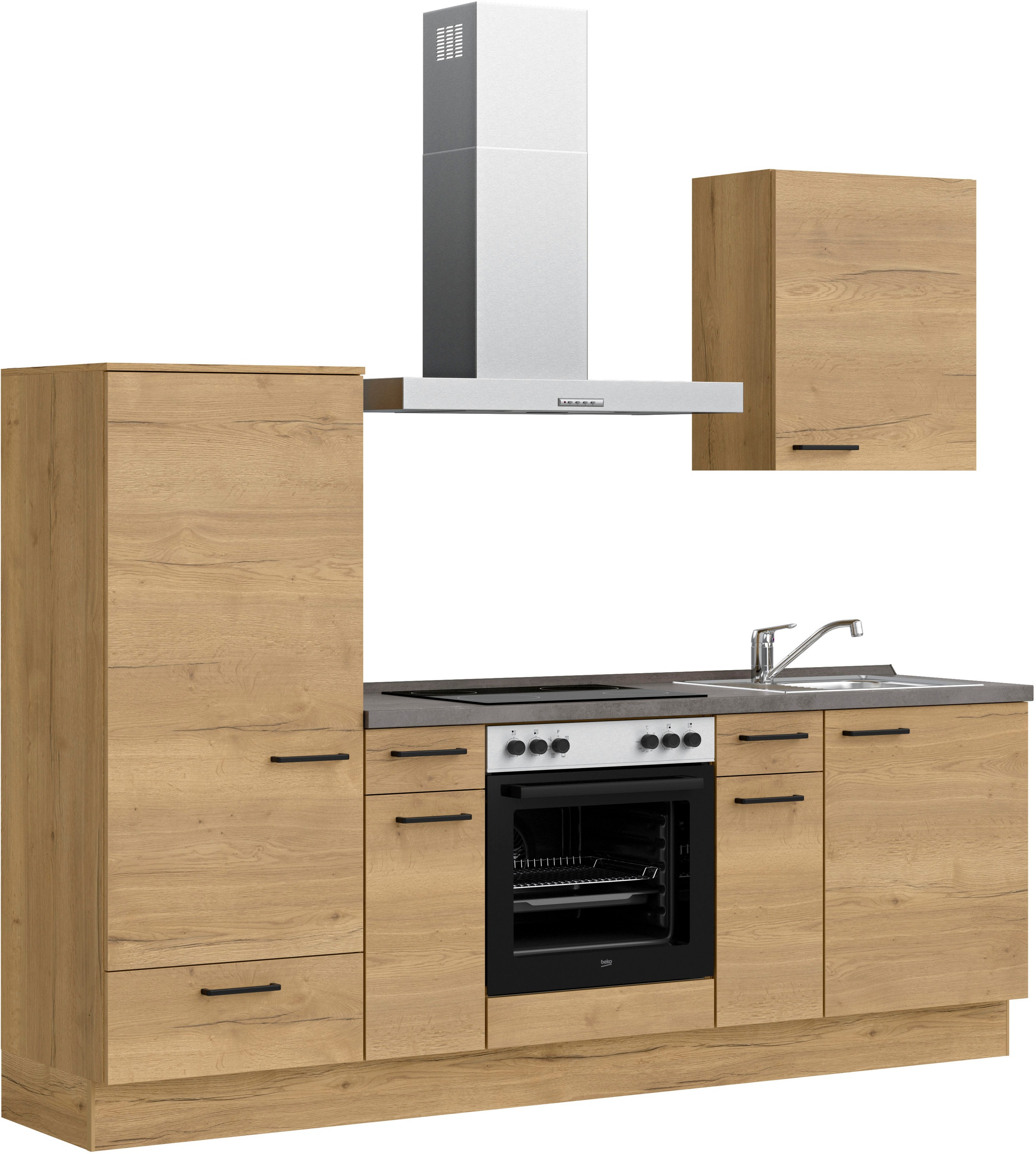 nobilia® Küchenzeile »"Structura I"«, vormontiert, Ausrichtung wählbar, Breite 240 cm, wahlw. mit E-Geräten