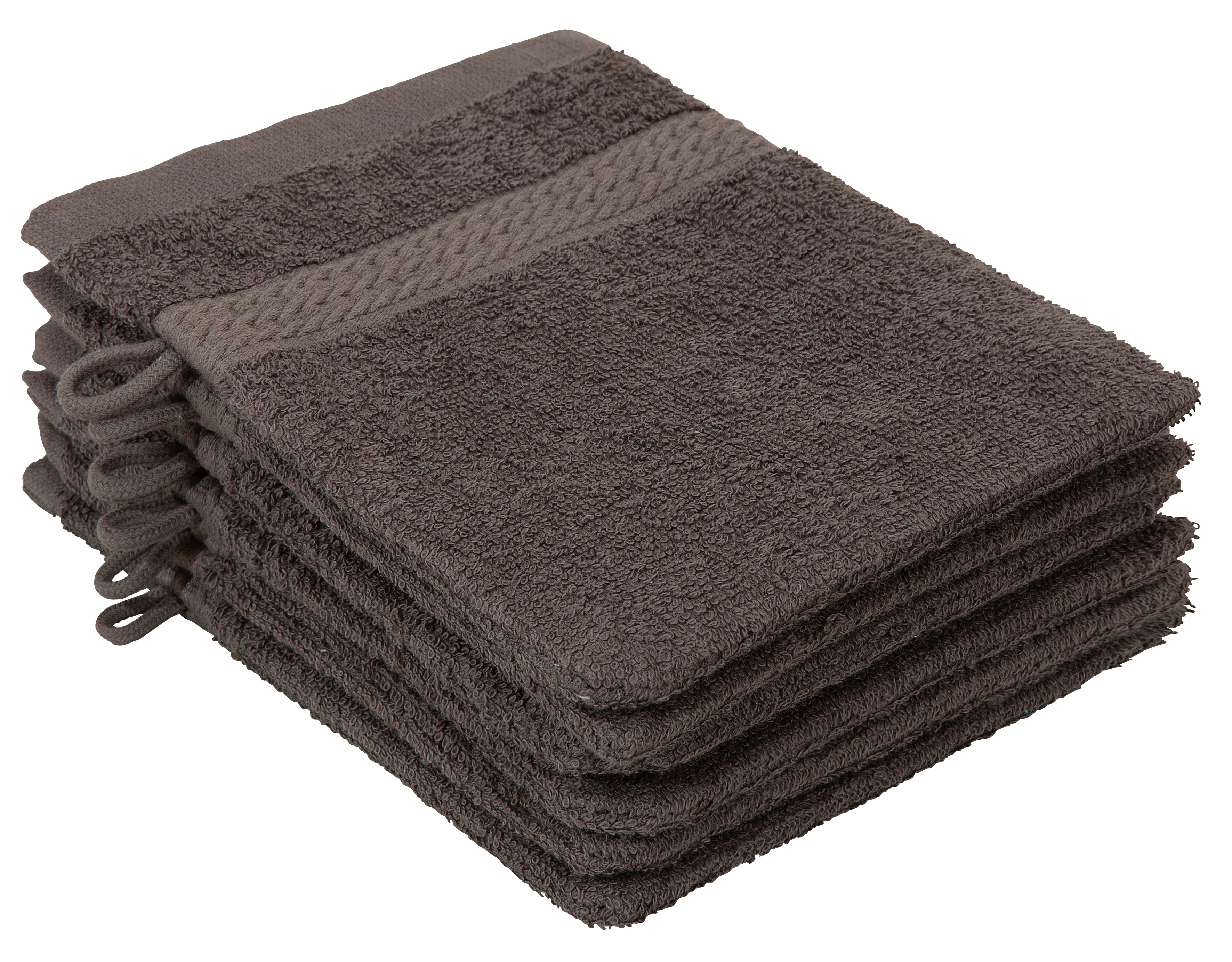 OTTO home Waschhandschuh "Juna, 6 Waschhandschuhe 16x21, 100% Baumwolle, Set und als Serie" Handtuch-Set, mit Bordüre, Handtücher in Uni-Farben, weich