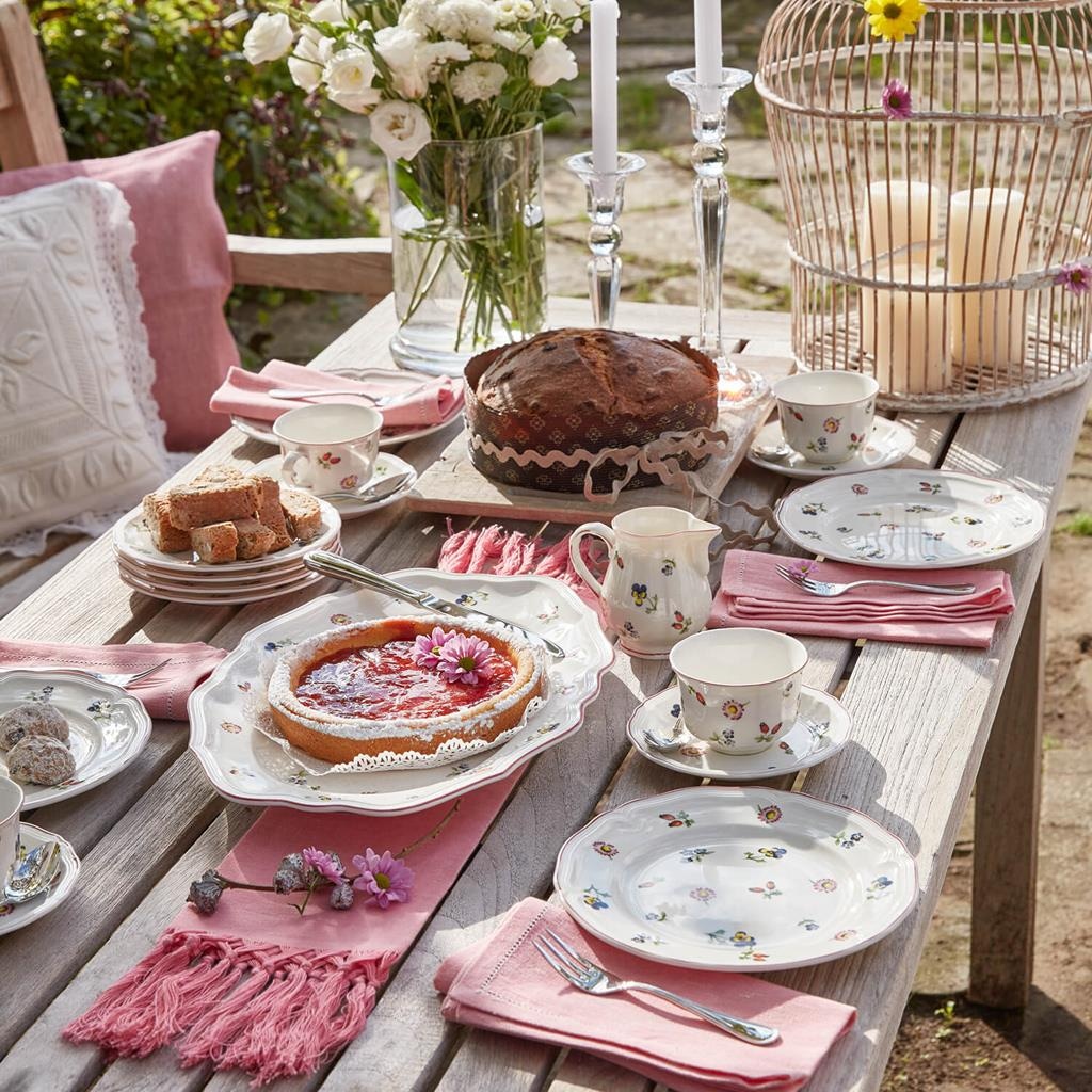 Villeroy & Boch Geschirr-Set »Kaffeeservice Petite Fleur 18er Set bunt« Spülmaschinenfest, Mikrowellensicher