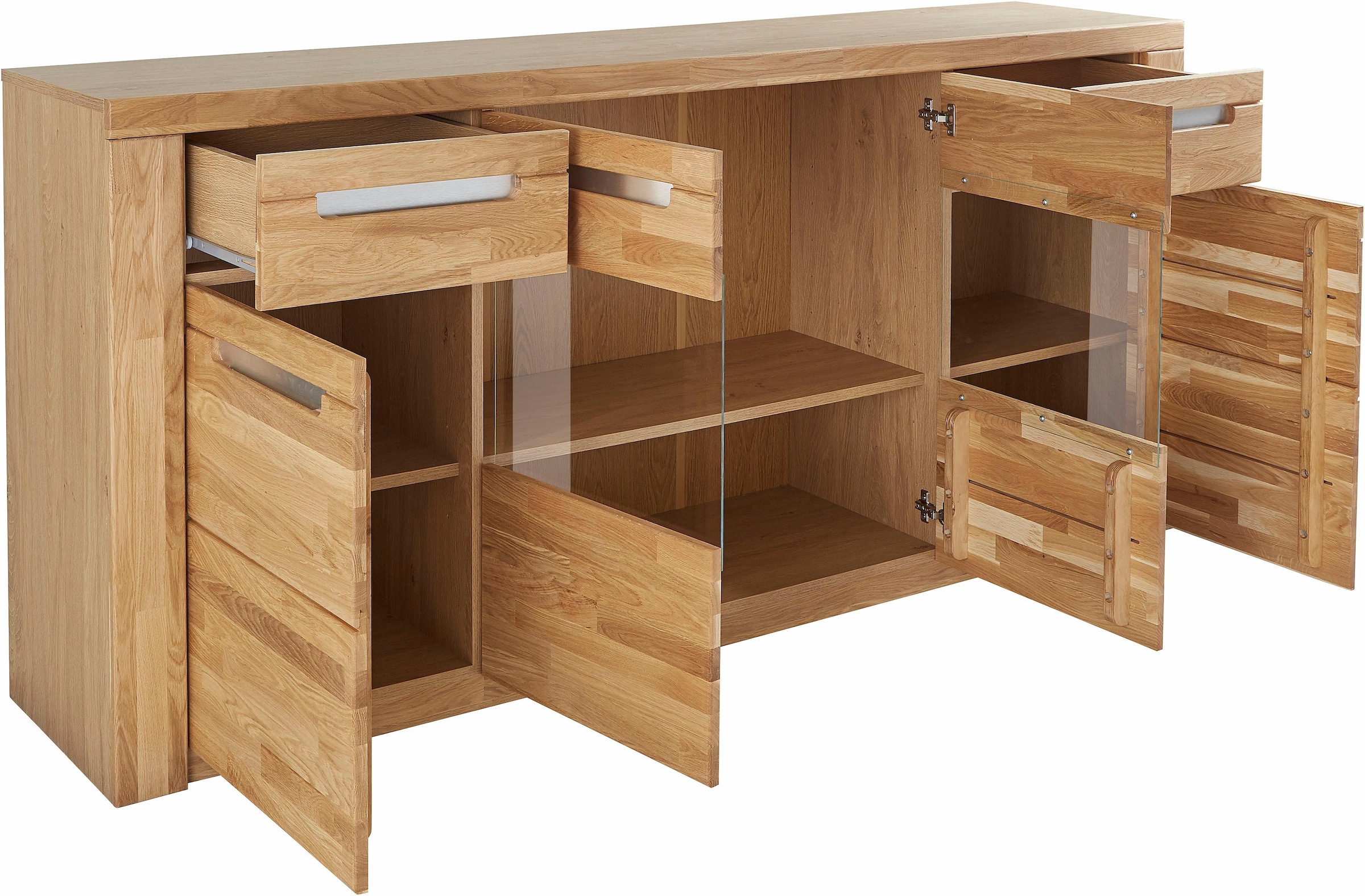 Home affaire Sideboard »Kolding«, Breite 200 cm mit 2 Glastüren und 2 Holztüren